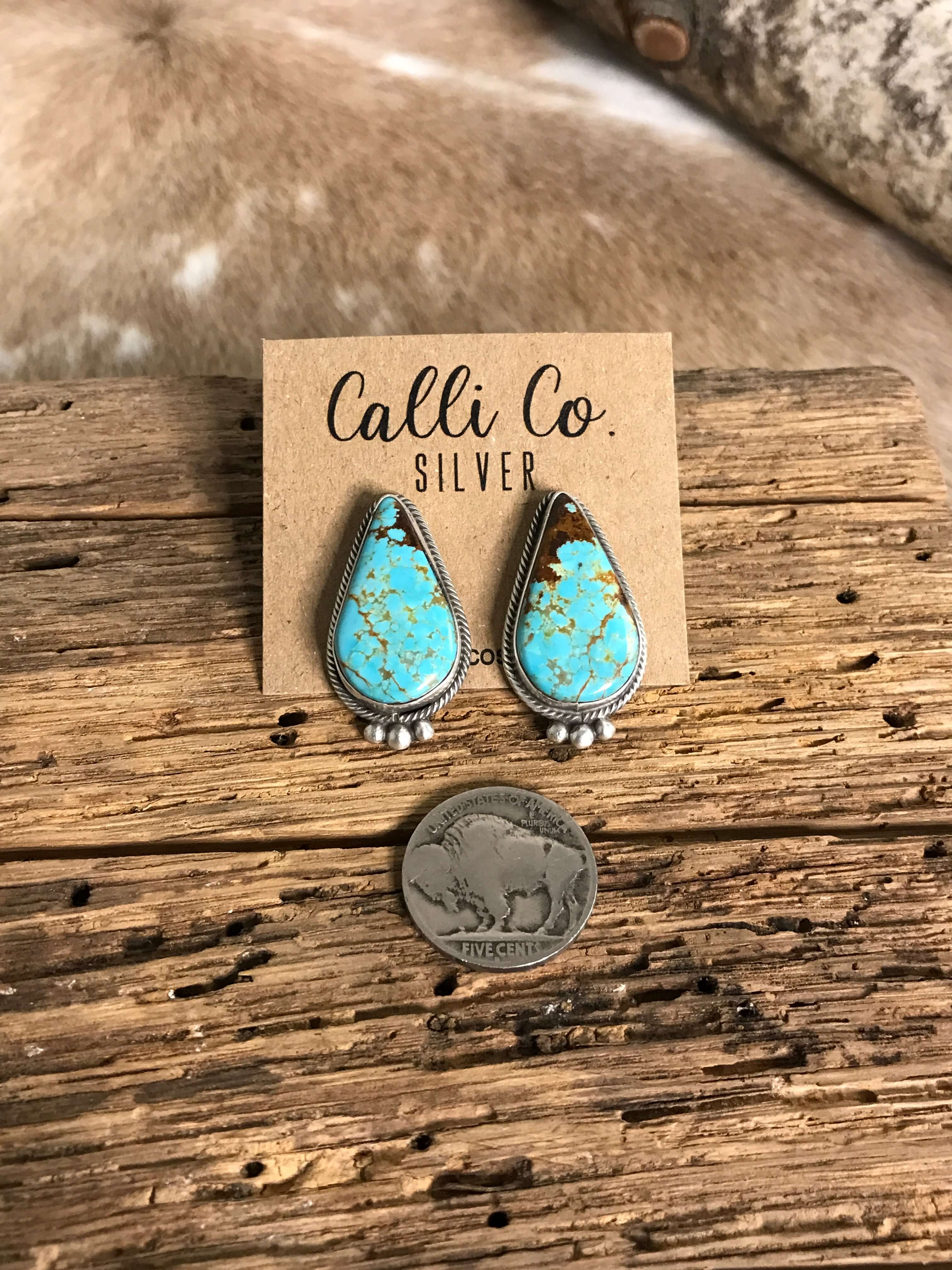 The Turquoise Studs, 20-Earrings-Calli Co., Turquoise and Silver Jewelry, Native American Handmade, Zuni Tribe, Navajo Tribe, Brock Texas