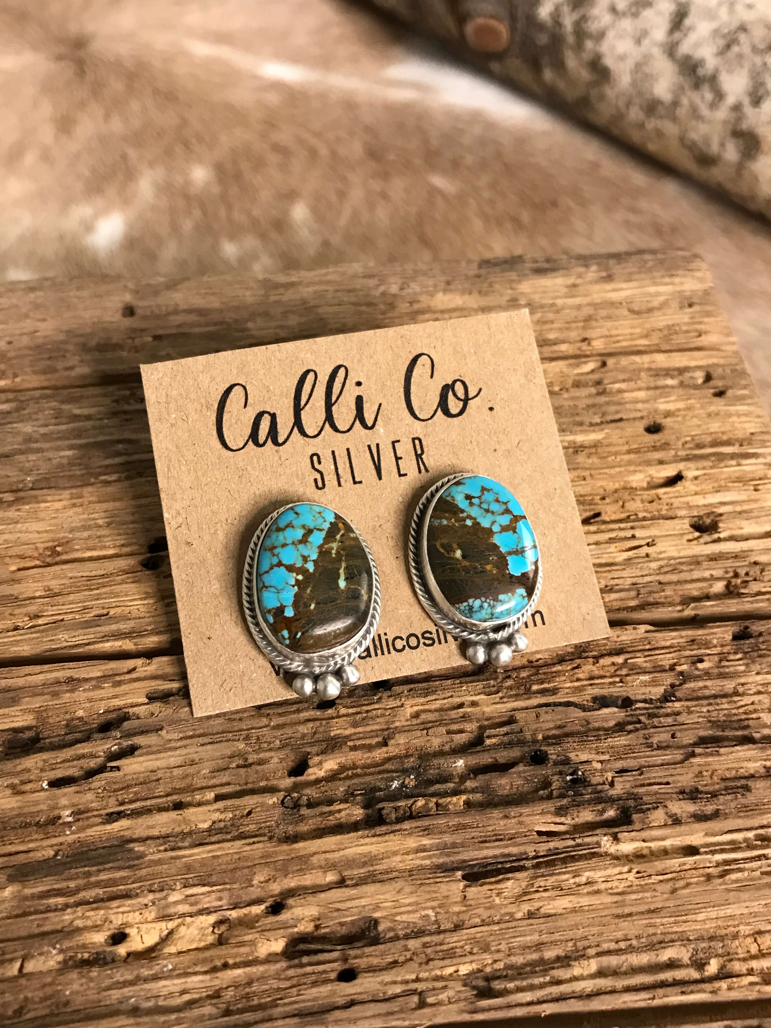 The Turquoise Studs, 22-Earrings-Calli Co., Turquoise and Silver Jewelry, Native American Handmade, Zuni Tribe, Navajo Tribe, Brock Texas
