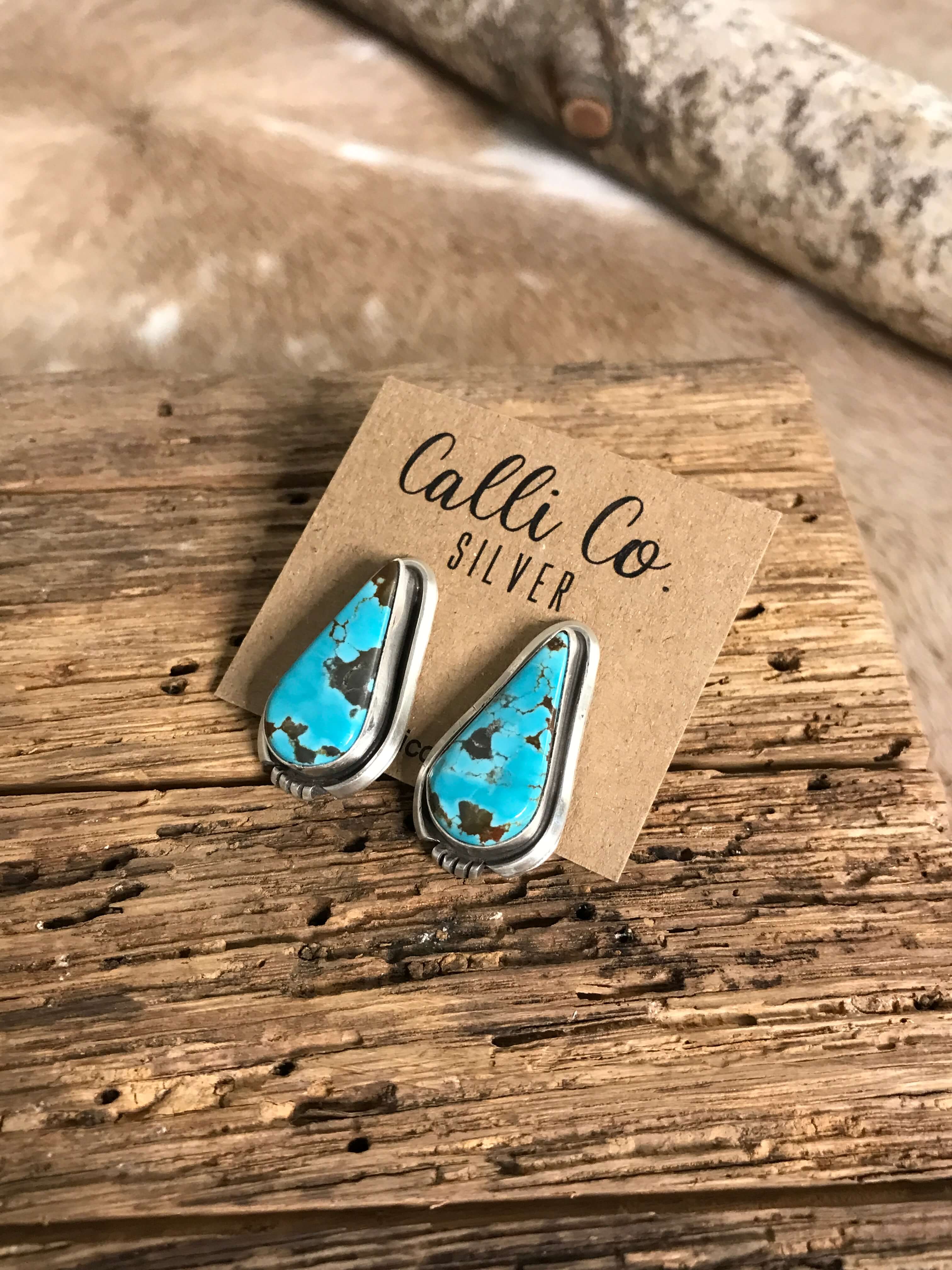 The Turquoise Studs, 24-Earrings-Calli Co., Turquoise and Silver Jewelry, Native American Handmade, Zuni Tribe, Navajo Tribe, Brock Texas