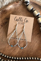 The Alyssa Turquoise Earrings-Earrings-Calli Co., Turquoise and Silver Jewelry, Native American Handmade, Zuni Tribe, Navajo Tribe, Brock Texas