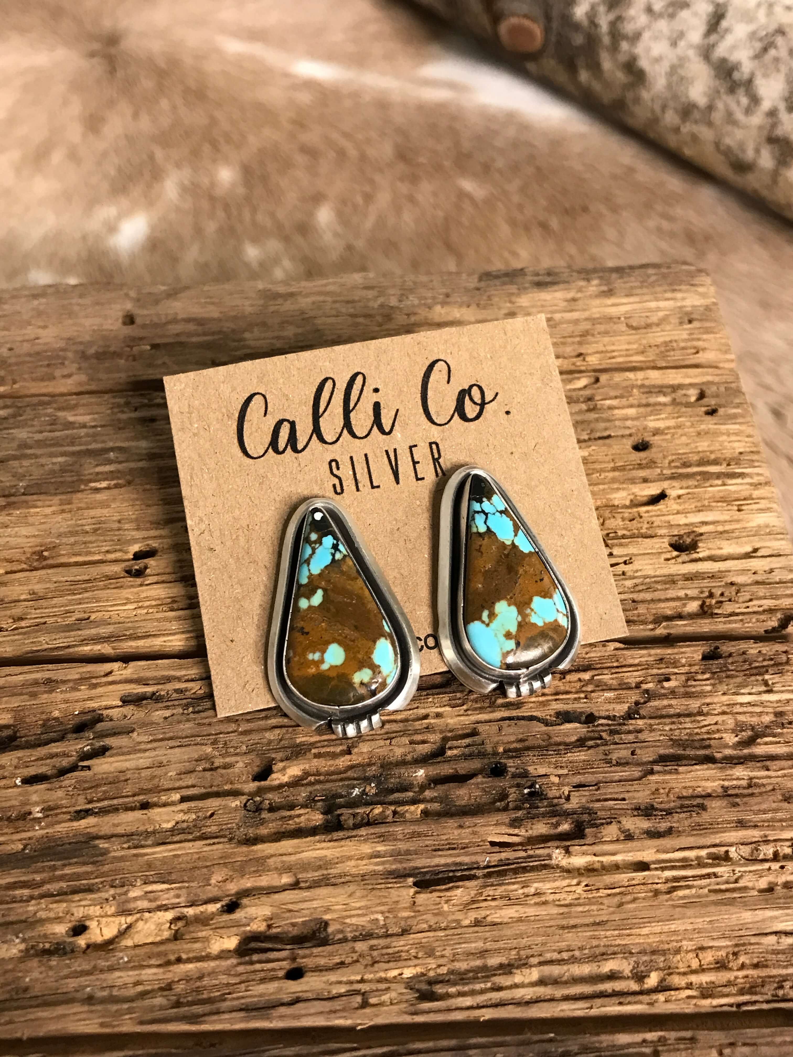 The Turquoise Studs, 26-Earrings-Calli Co., Turquoise and Silver Jewelry, Native American Handmade, Zuni Tribe, Navajo Tribe, Brock Texas