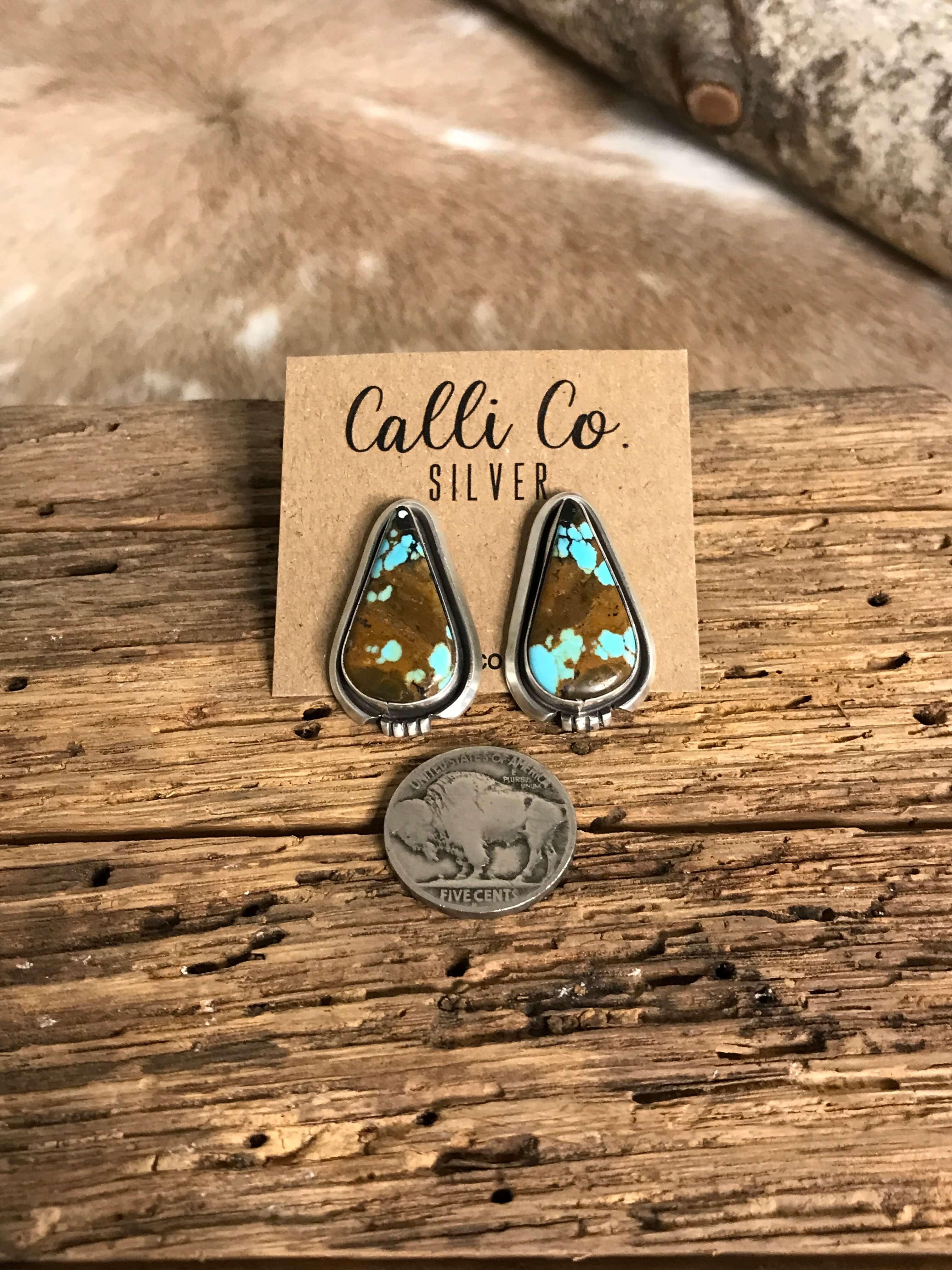 The Turquoise Studs, 26-Earrings-Calli Co., Turquoise and Silver Jewelry, Native American Handmade, Zuni Tribe, Navajo Tribe, Brock Texas