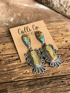 The Laurent Dangles-Earrings-Calli Co., Turquoise and Silver Jewelry, Native American Handmade, Zuni Tribe, Navajo Tribe, Brock Texas