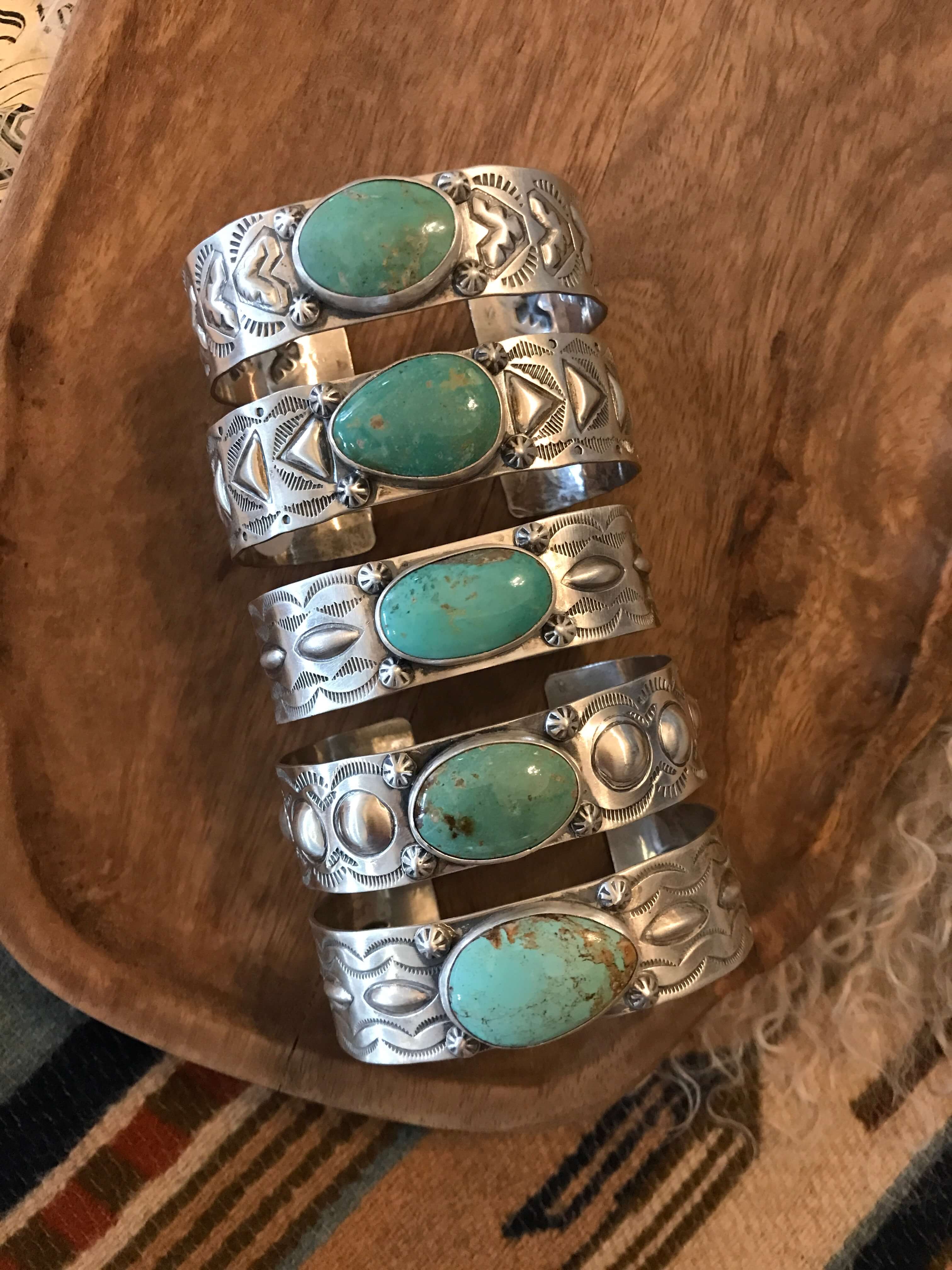 The Copeland Turquoise Cuffs-Bracelets & Cuffs-Calli Co., Turquoise and Silver Jewelry, Native American Handmade, Zuni Tribe, Navajo Tribe, Brock Texas