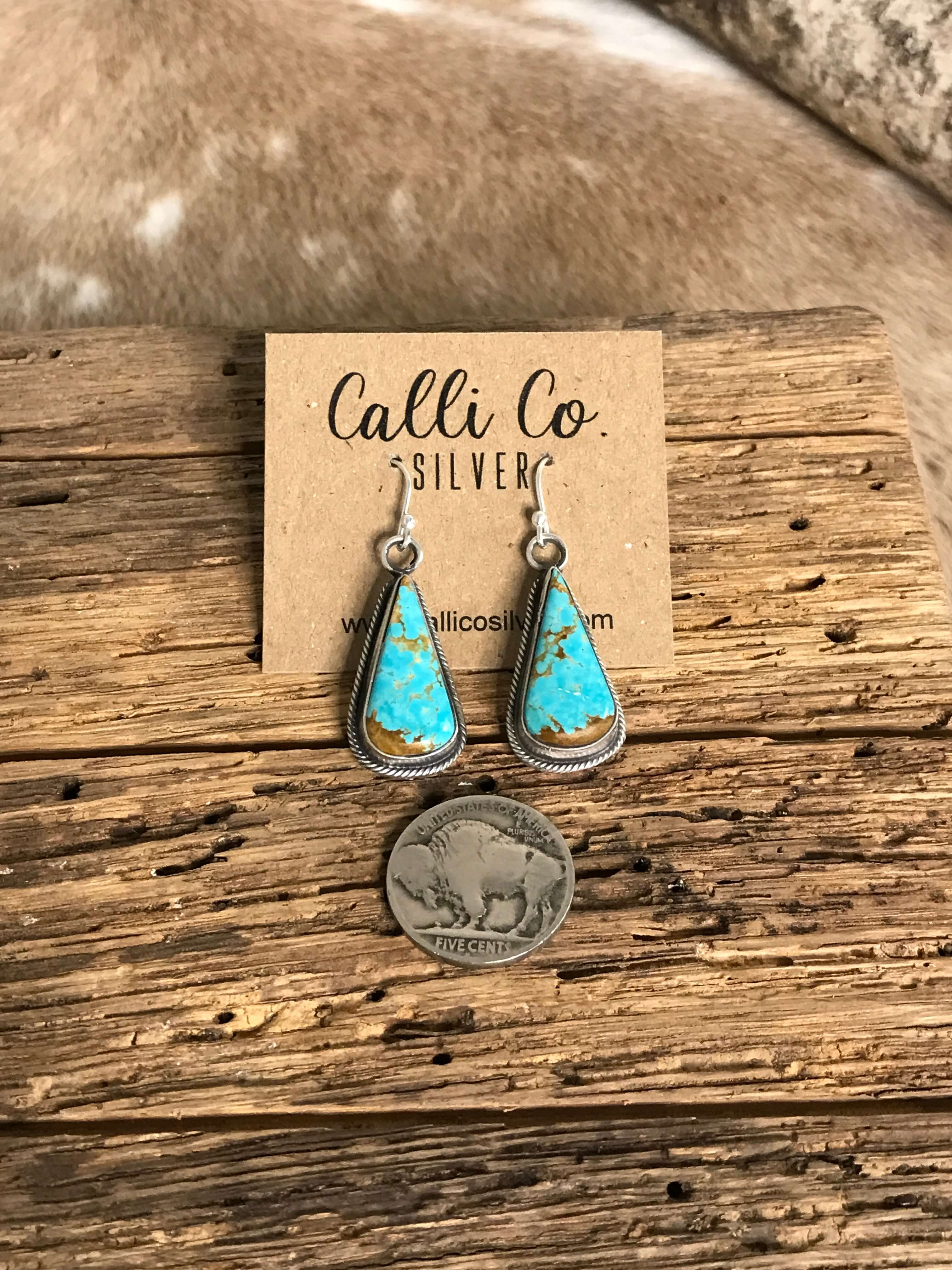 The Turquoise Dangles, 3-Earrings-Calli Co., Turquoise and Silver Jewelry, Native American Handmade, Zuni Tribe, Navajo Tribe, Brock Texas