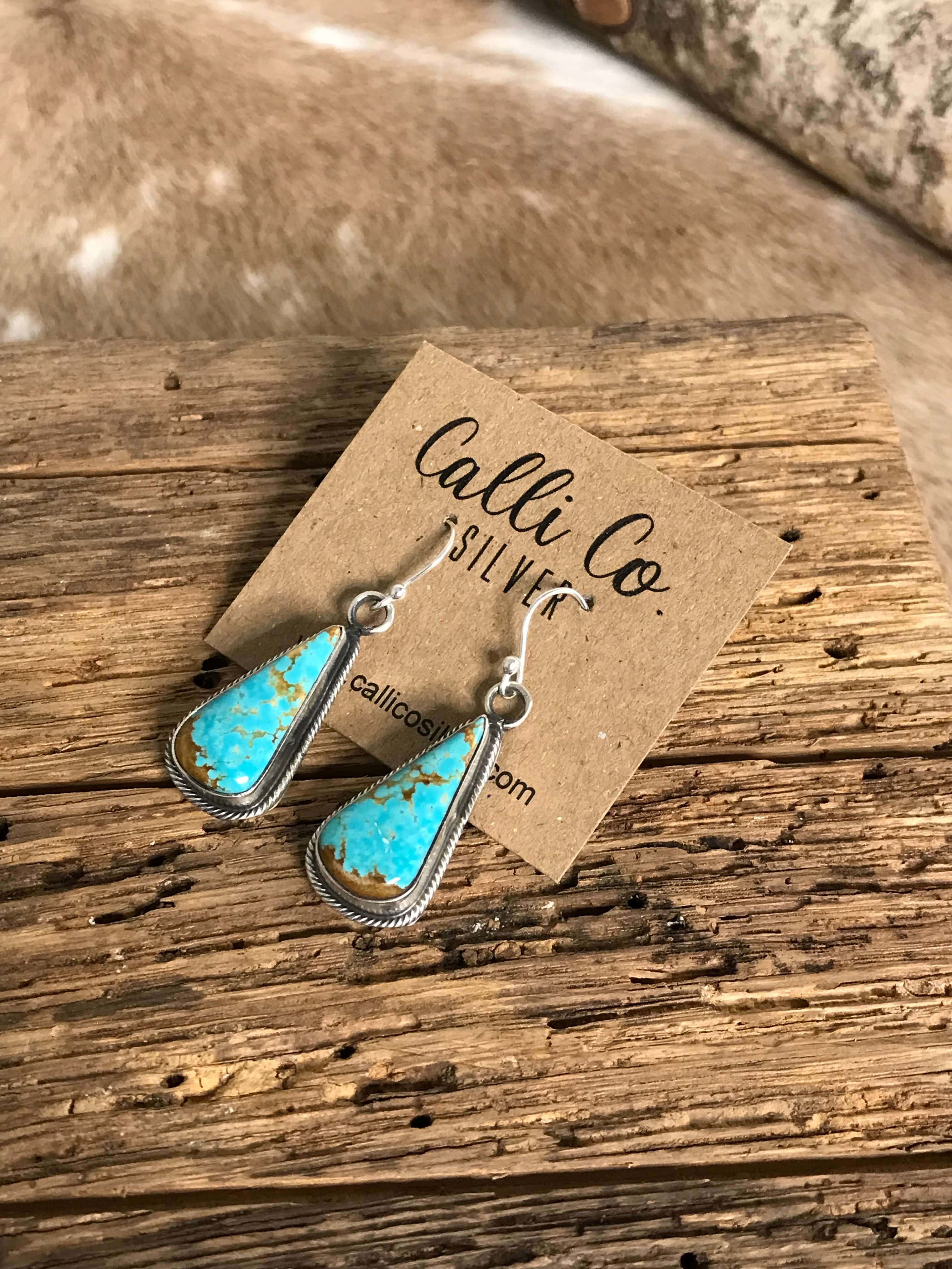 The Turquoise Dangles, 3-Earrings-Calli Co., Turquoise and Silver Jewelry, Native American Handmade, Zuni Tribe, Navajo Tribe, Brock Texas