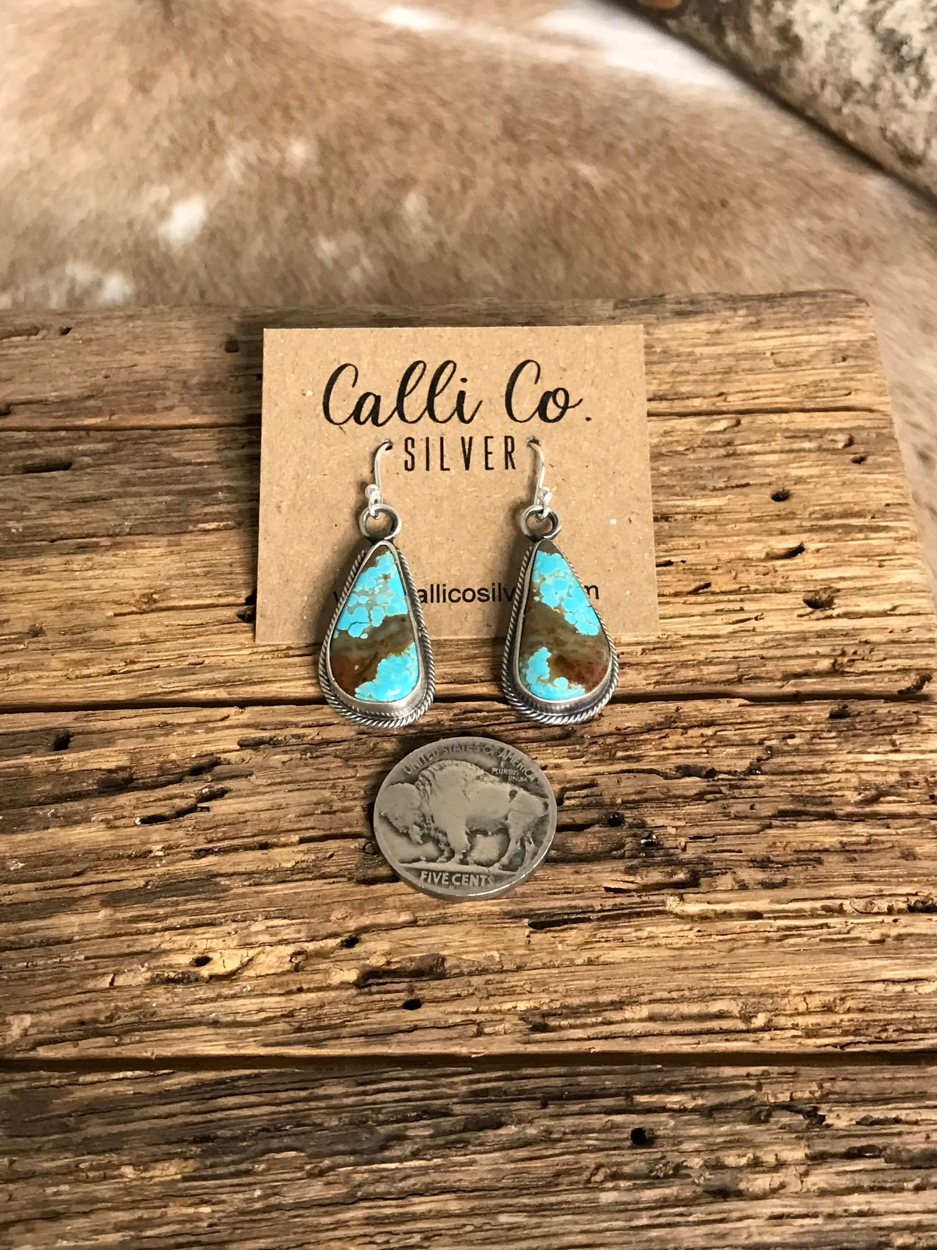 The Turquoise Dangles, 5-Earrings-Calli Co., Turquoise and Silver Jewelry, Native American Handmade, Zuni Tribe, Navajo Tribe, Brock Texas