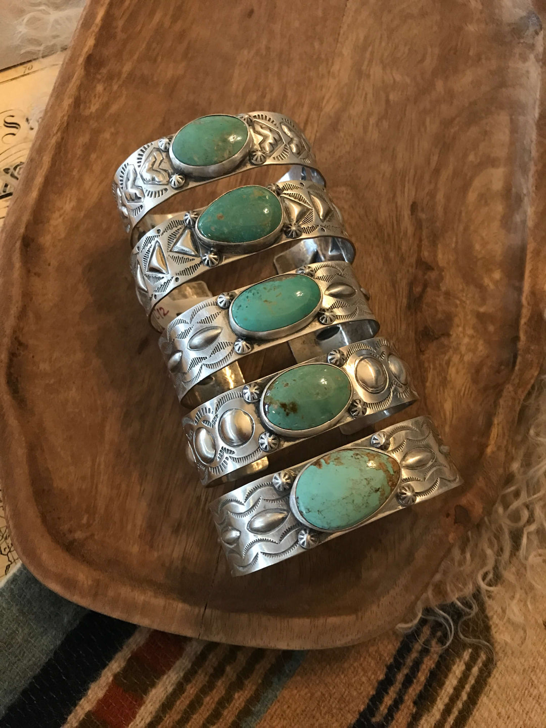 The Copeland Turquoise Cuffs-Bracelets & Cuffs-Calli Co., Turquoise and Silver Jewelry, Native American Handmade, Zuni Tribe, Navajo Tribe, Brock Texas