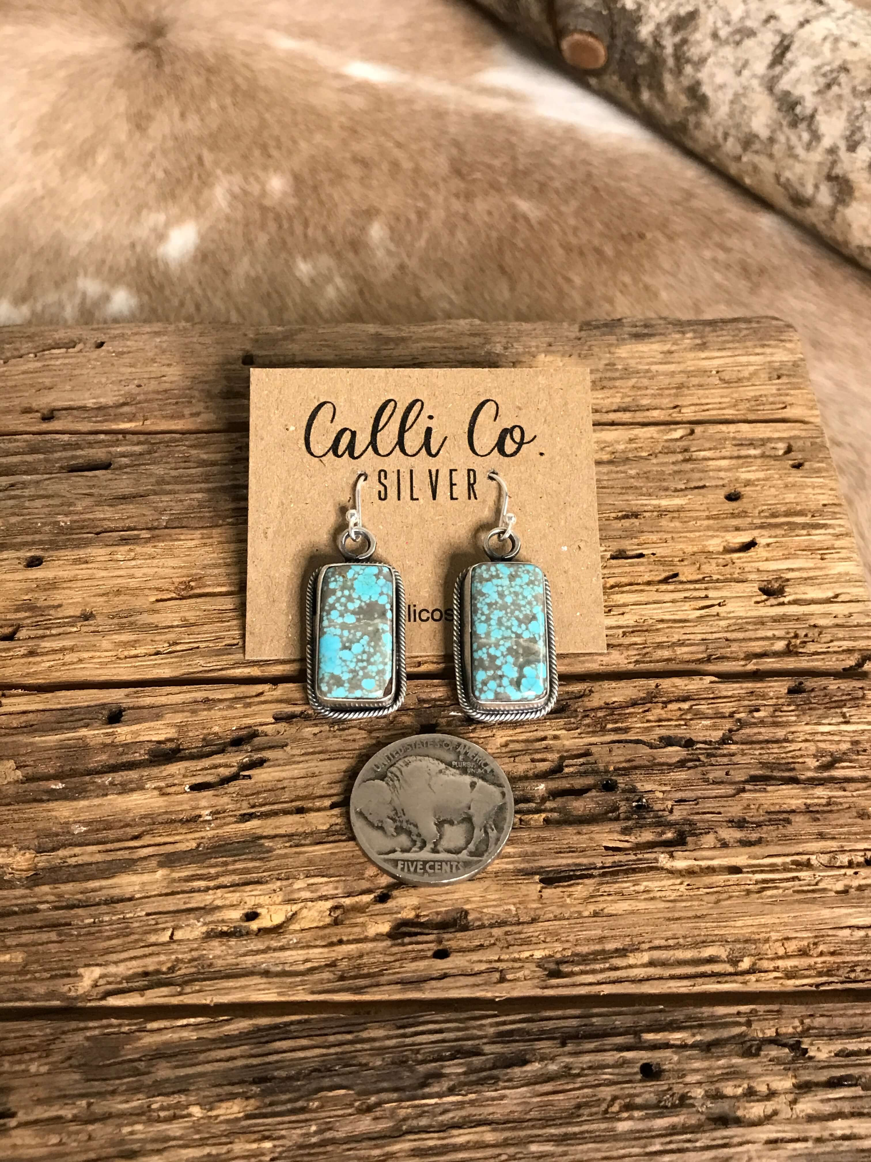 The Turquoise Dangles, 6-Earrings-Calli Co., Turquoise and Silver Jewelry, Native American Handmade, Zuni Tribe, Navajo Tribe, Brock Texas