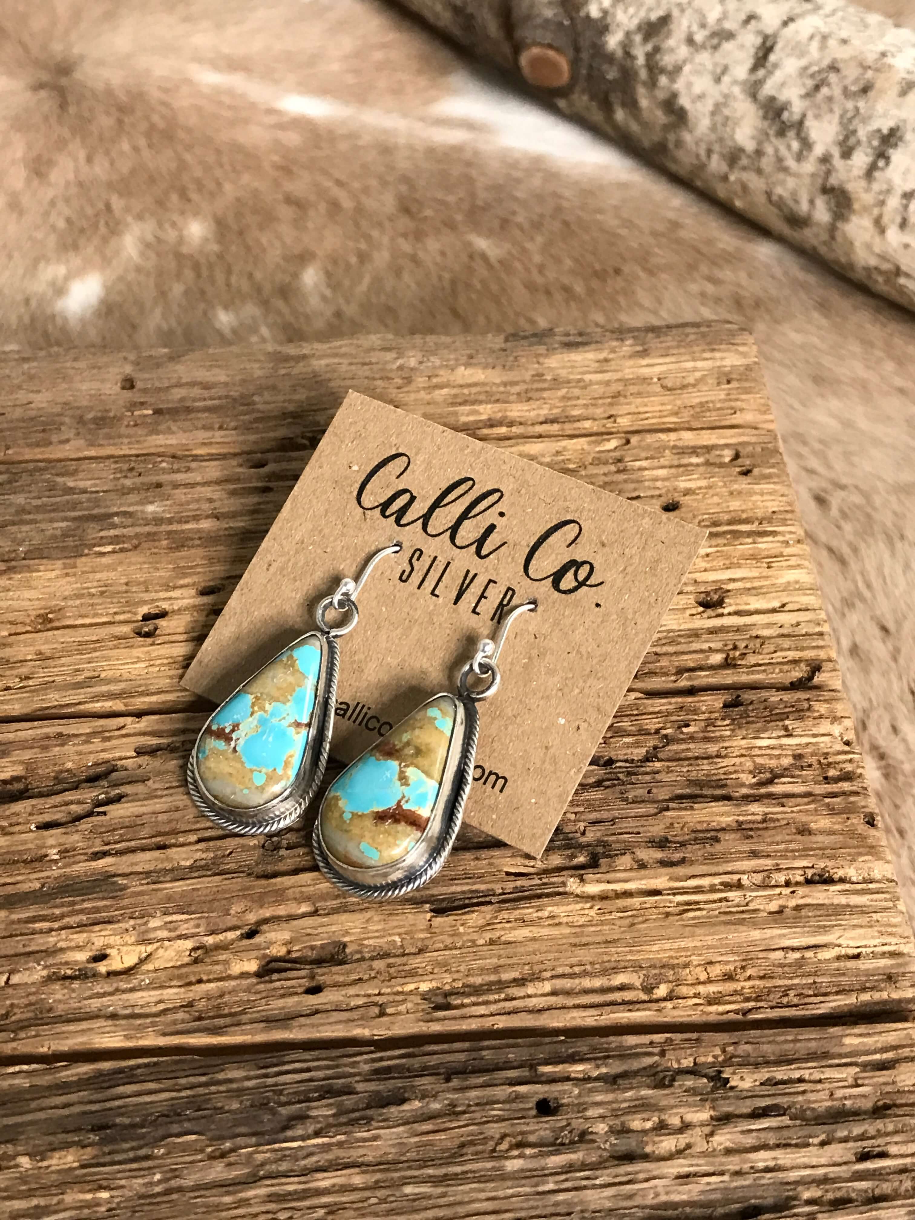 The Turquoise Dangles, 8-Earrings-Calli Co., Turquoise and Silver Jewelry, Native American Handmade, Zuni Tribe, Navajo Tribe, Brock Texas