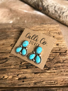 The Molena Cluster Earrings, 1-Earrings-Calli Co., Turquoise and Silver Jewelry, Native American Handmade, Zuni Tribe, Navajo Tribe, Brock Texas