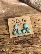 The Molena Cluster Earrings, 3-Earrings-Calli Co., Turquoise and Silver Jewelry, Native American Handmade, Zuni Tribe, Navajo Tribe, Brock Texas