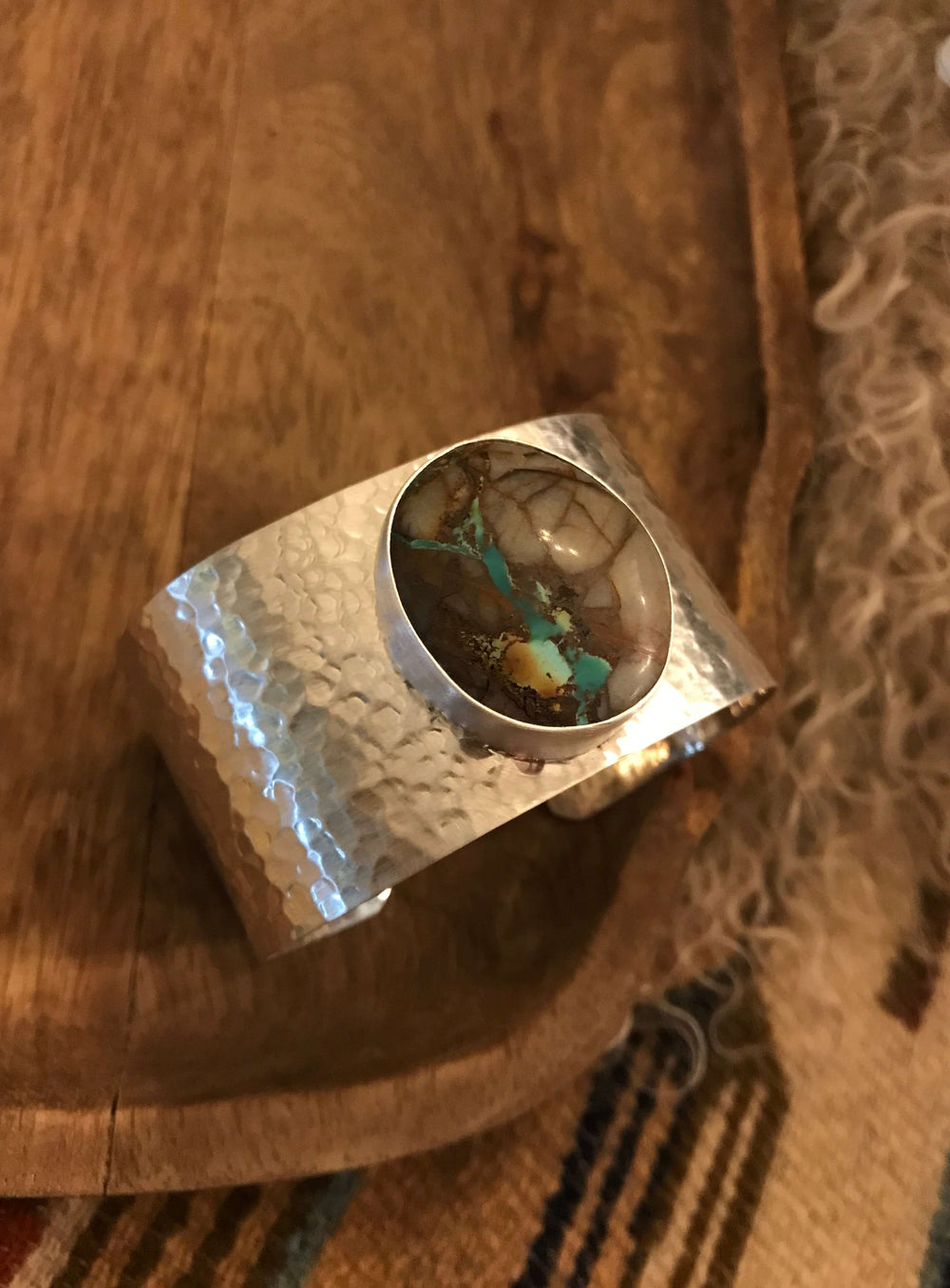 The Belle River Royston Turquoise Cuff, 1-Bracelets & Cuffs-Calli Co., Turquoise and Silver Jewelry, Native American Handmade, Zuni Tribe, Navajo Tribe, Brock Texas