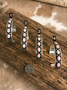 The Twain Pink Conch Cuffs-Bracelets & Cuffs-Calli Co., Turquoise and Silver Jewelry, Native American Handmade, Zuni Tribe, Navajo Tribe, Brock Texas