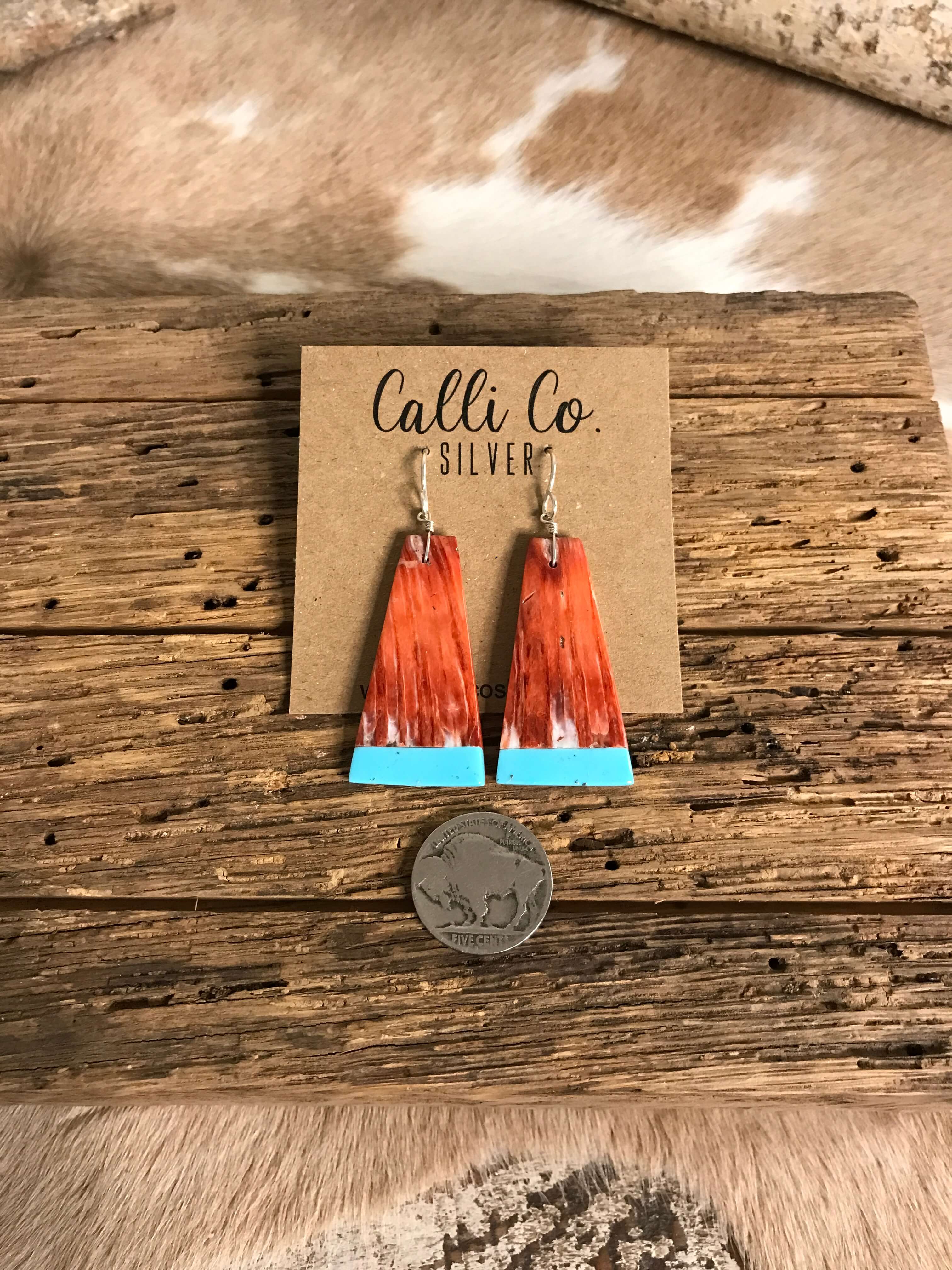 The Villahermosa Spiny Earring, 4-Earrings-Calli Co., Turquoise and Silver Jewelry, Native American Handmade, Zuni Tribe, Navajo Tribe, Brock Texas