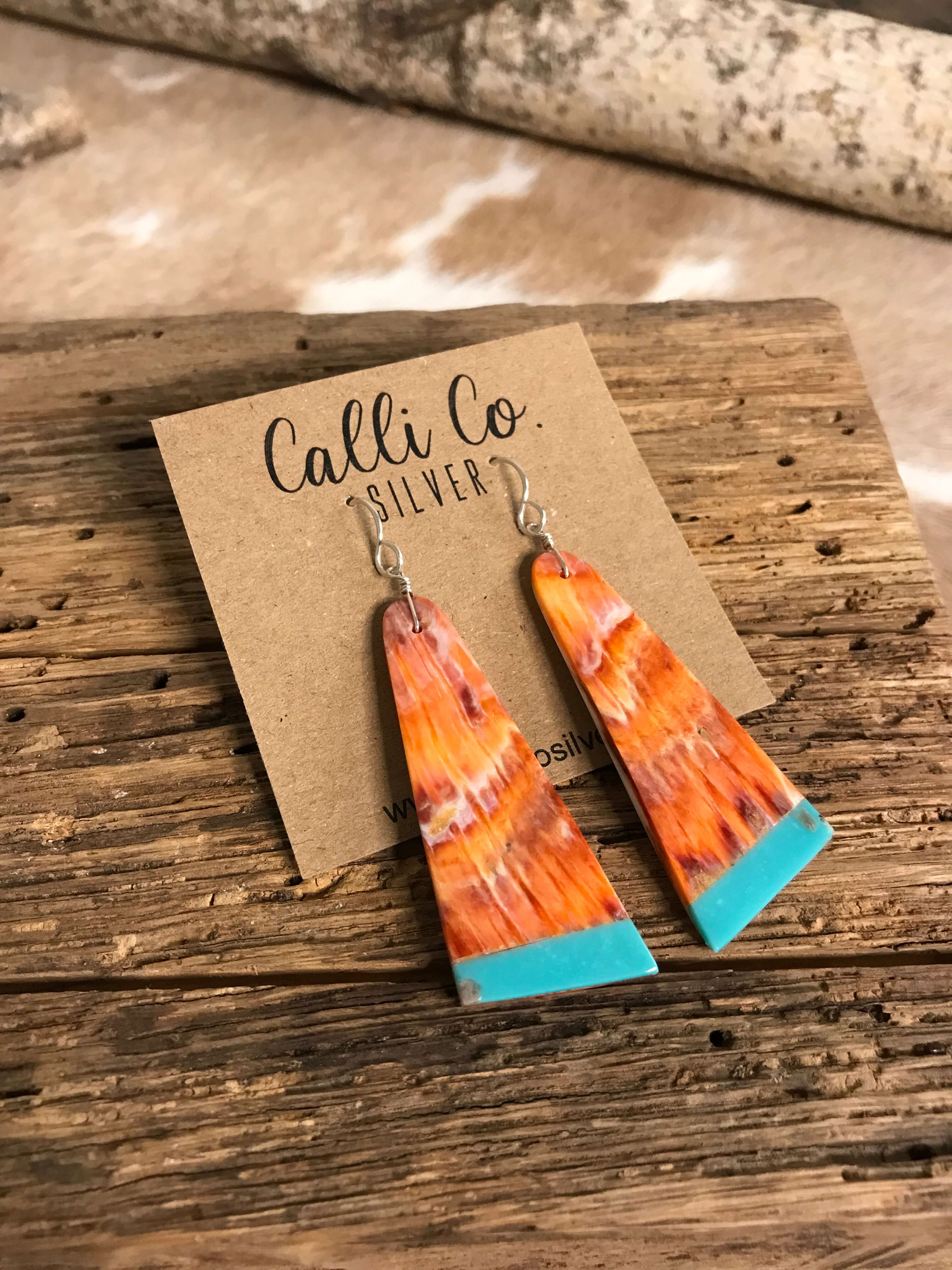 The Villahermosa Spiny Earring, 5-Earrings-Calli Co., Turquoise and Silver Jewelry, Native American Handmade, Zuni Tribe, Navajo Tribe, Brock Texas