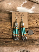 The Eberle Tassel Earrings-Earrings-Calli Co., Turquoise and Silver Jewelry, Native American Handmade, Zuni Tribe, Navajo Tribe, Brock Texas