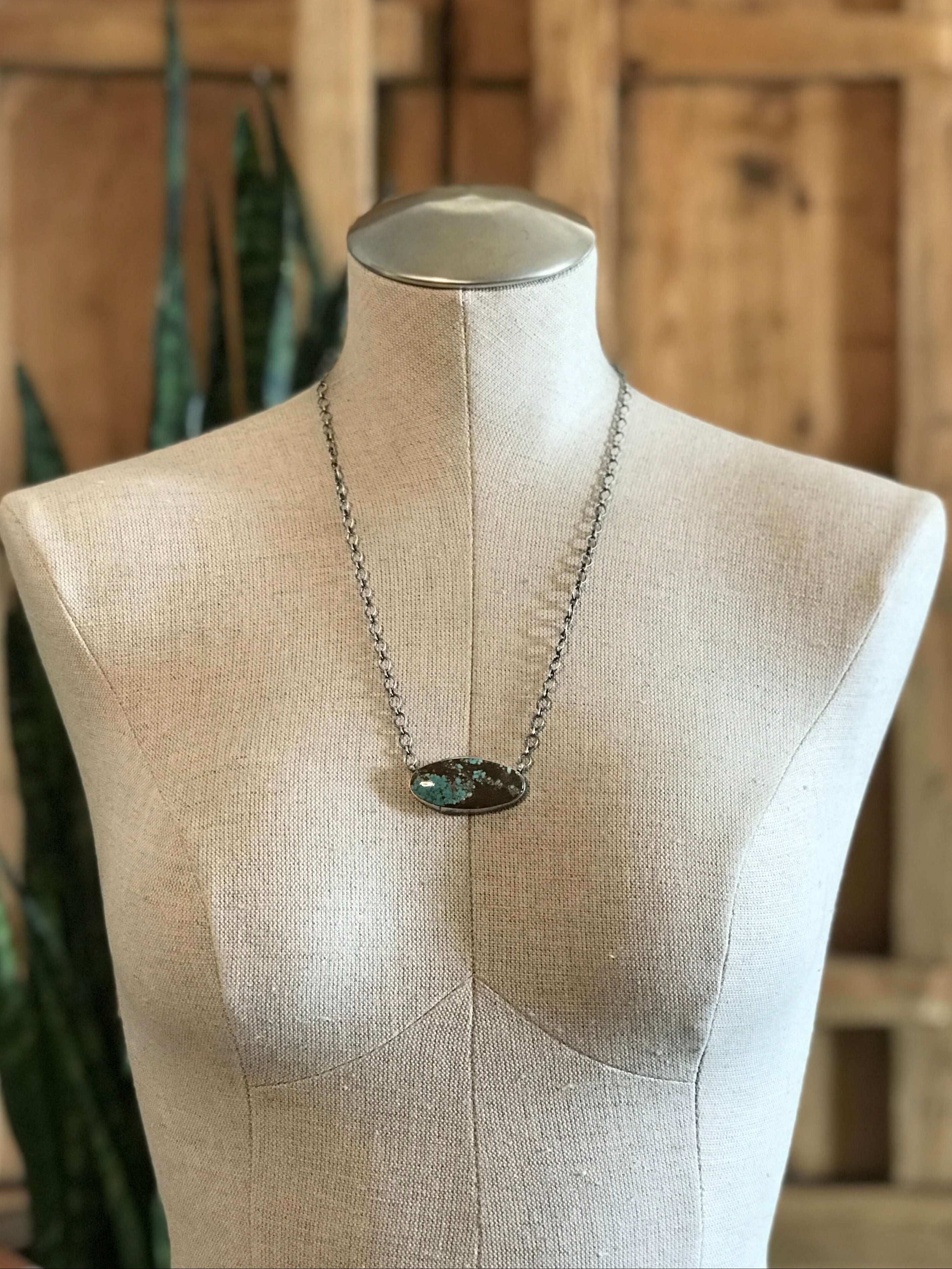 The Calamity Turquoise Necklace, 2-Necklaces-Calli Co., Turquoise and Silver Jewelry, Native American Handmade, Zuni Tribe, Navajo Tribe, Brock Texas