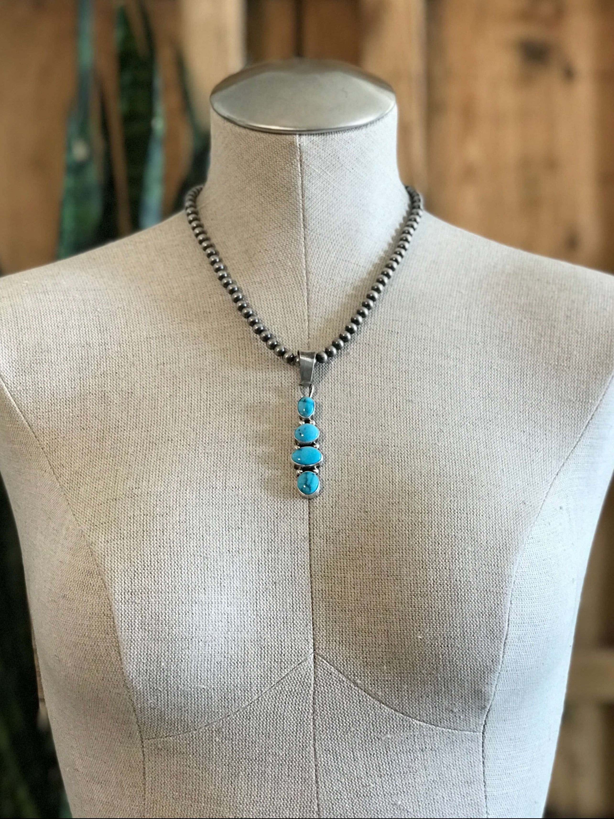 The Vamo Turquoise Pendant, 1-Pendants-Calli Co., Turquoise and Silver Jewelry, Native American Handmade, Zuni Tribe, Navajo Tribe, Brock Texas