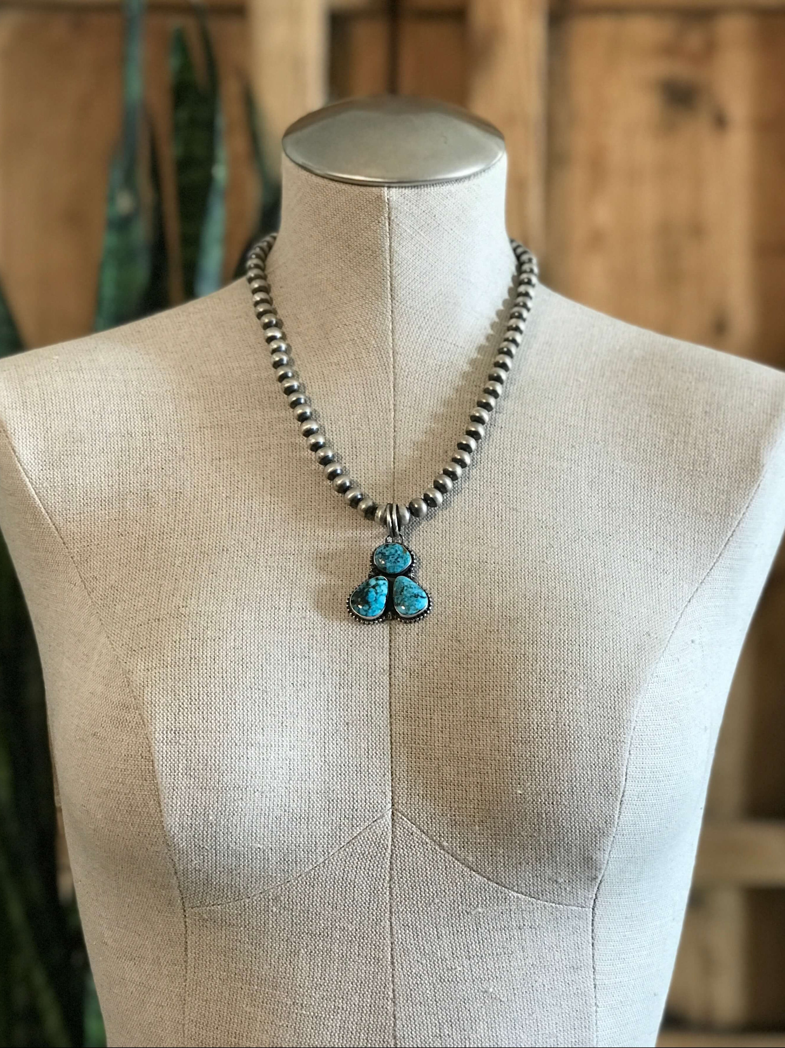 The Scout Turquoise Pendant-Pendants-Calli Co., Turquoise and Silver Jewelry, Native American Handmade, Zuni Tribe, Navajo Tribe, Brock Texas