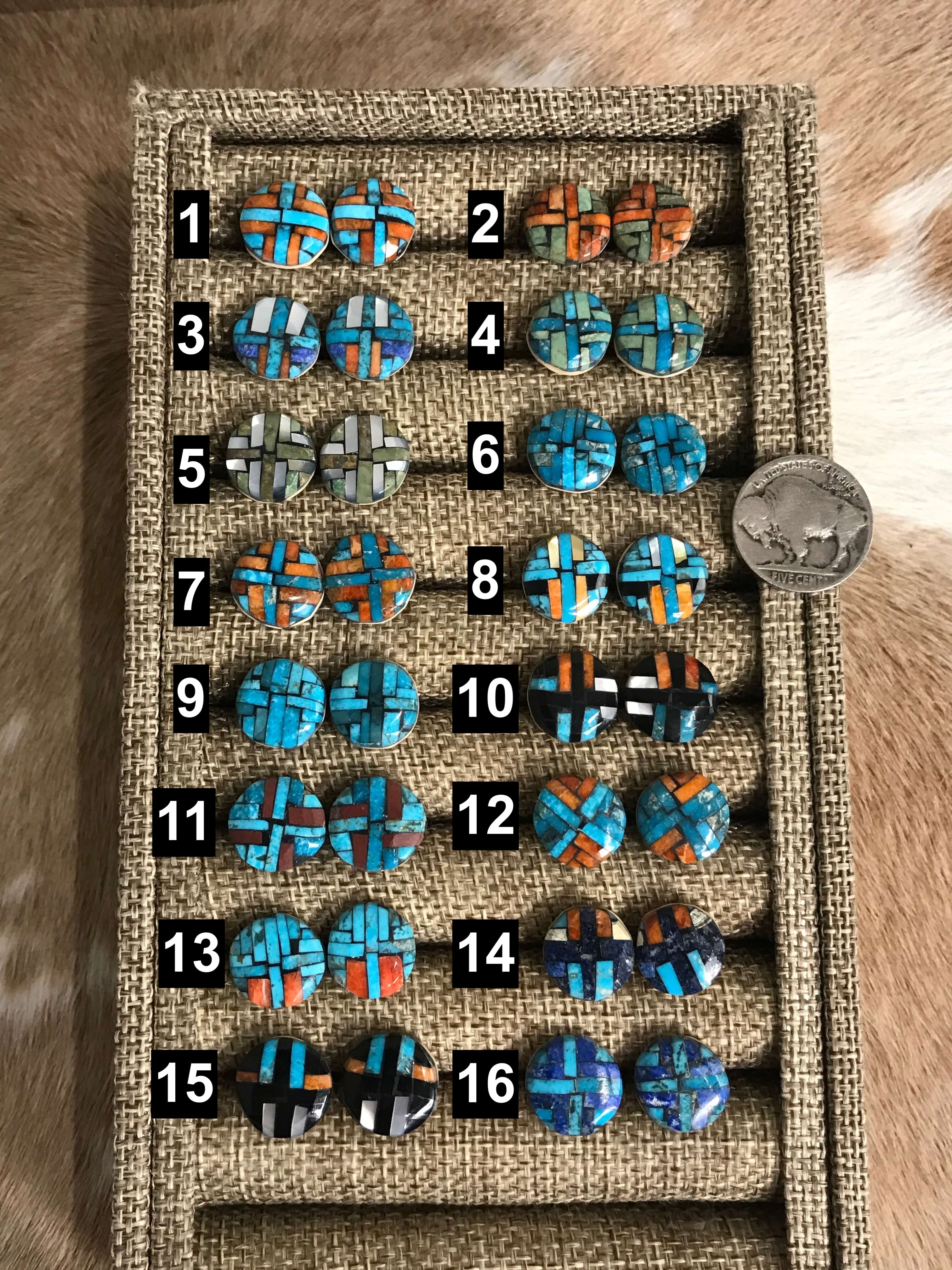 The Natchez Earrings-Earrings-Calli Co., Turquoise and Silver Jewelry, Native American Handmade, Zuni Tribe, Navajo Tribe, Brock Texas