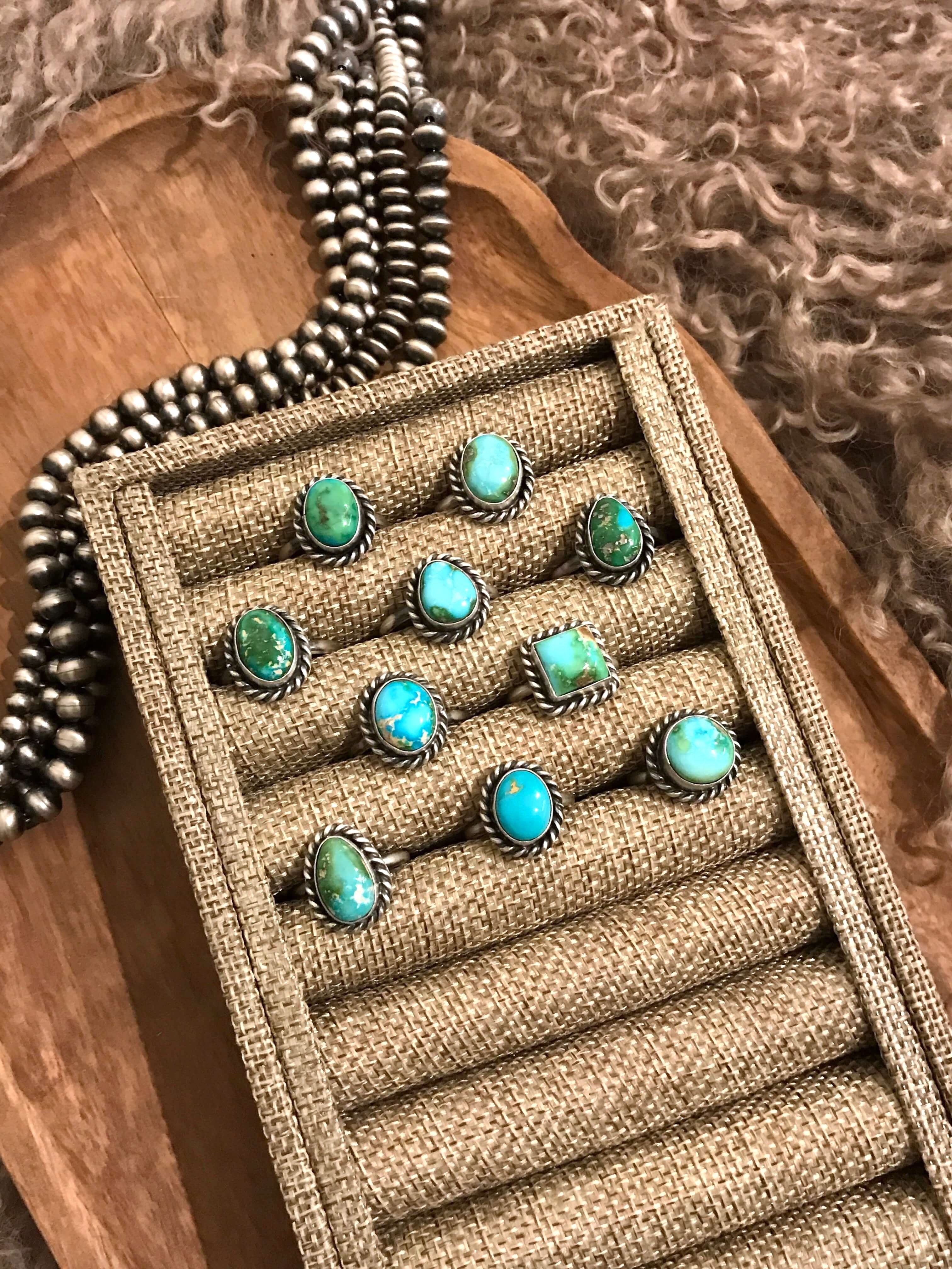 Adjustable Turquoise Heart Rings | Calli Co. Silver | Fort Worth, TX