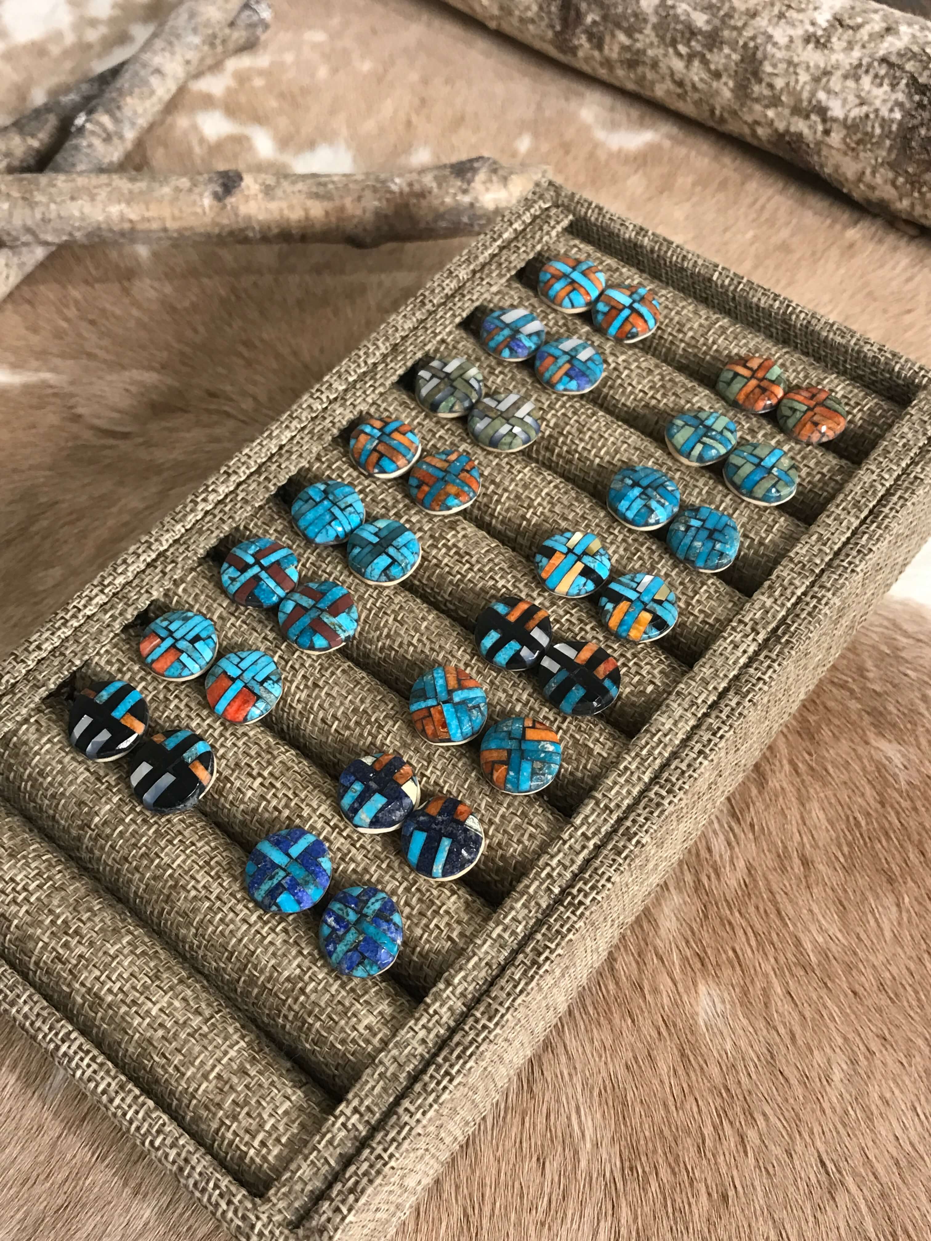 The Natchez Earrings-Earrings-Calli Co., Turquoise and Silver Jewelry, Native American Handmade, Zuni Tribe, Navajo Tribe, Brock Texas