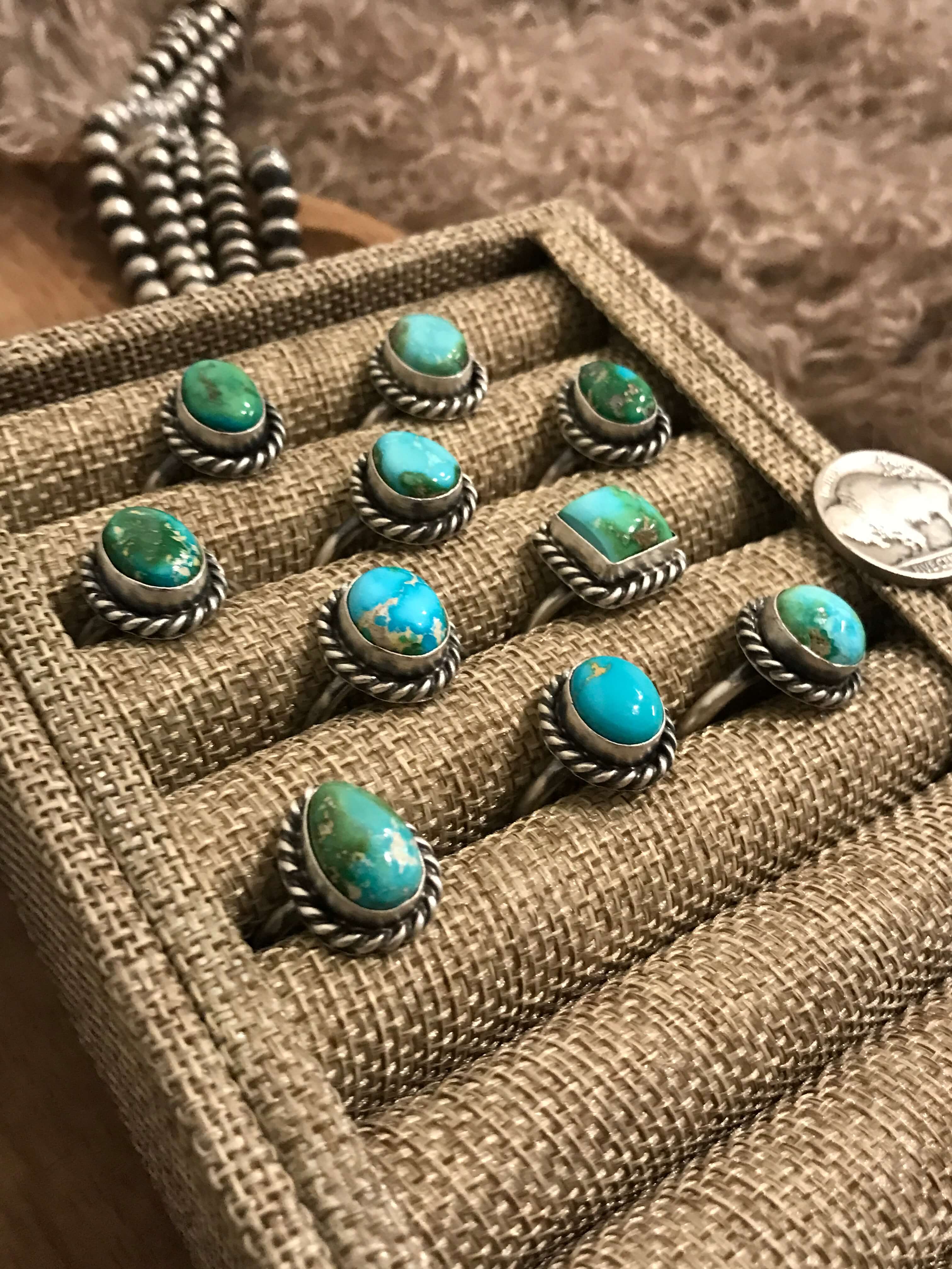 The Keota Adjustable Rings-Rings-Calli Co., Turquoise and Silver Jewelry, Native American Handmade, Zuni Tribe, Navajo Tribe, Brock Texas