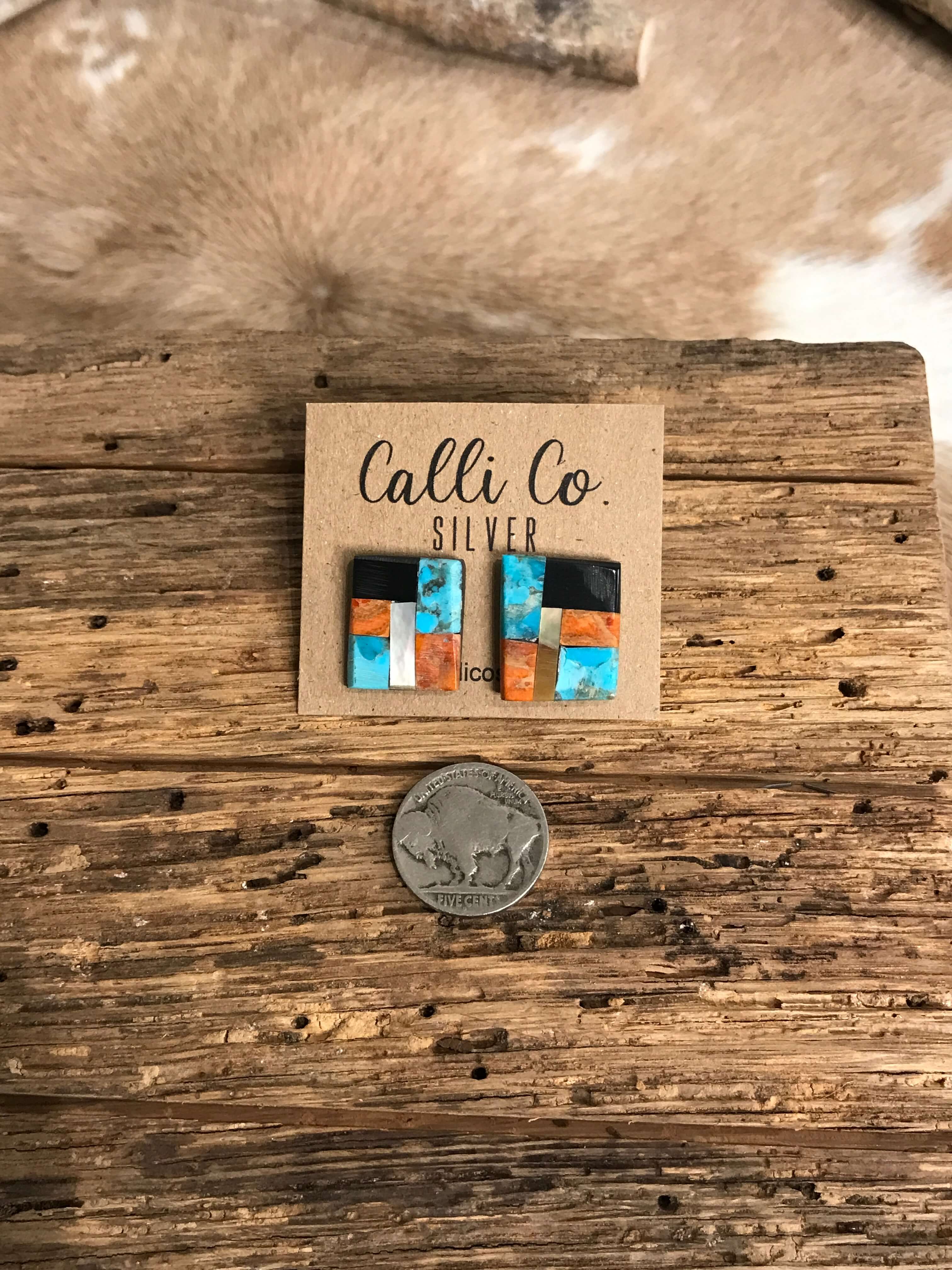 The Keota Earrings-Earrings-Calli Co., Turquoise and Silver Jewelry, Native American Handmade, Zuni Tribe, Navajo Tribe, Brock Texas