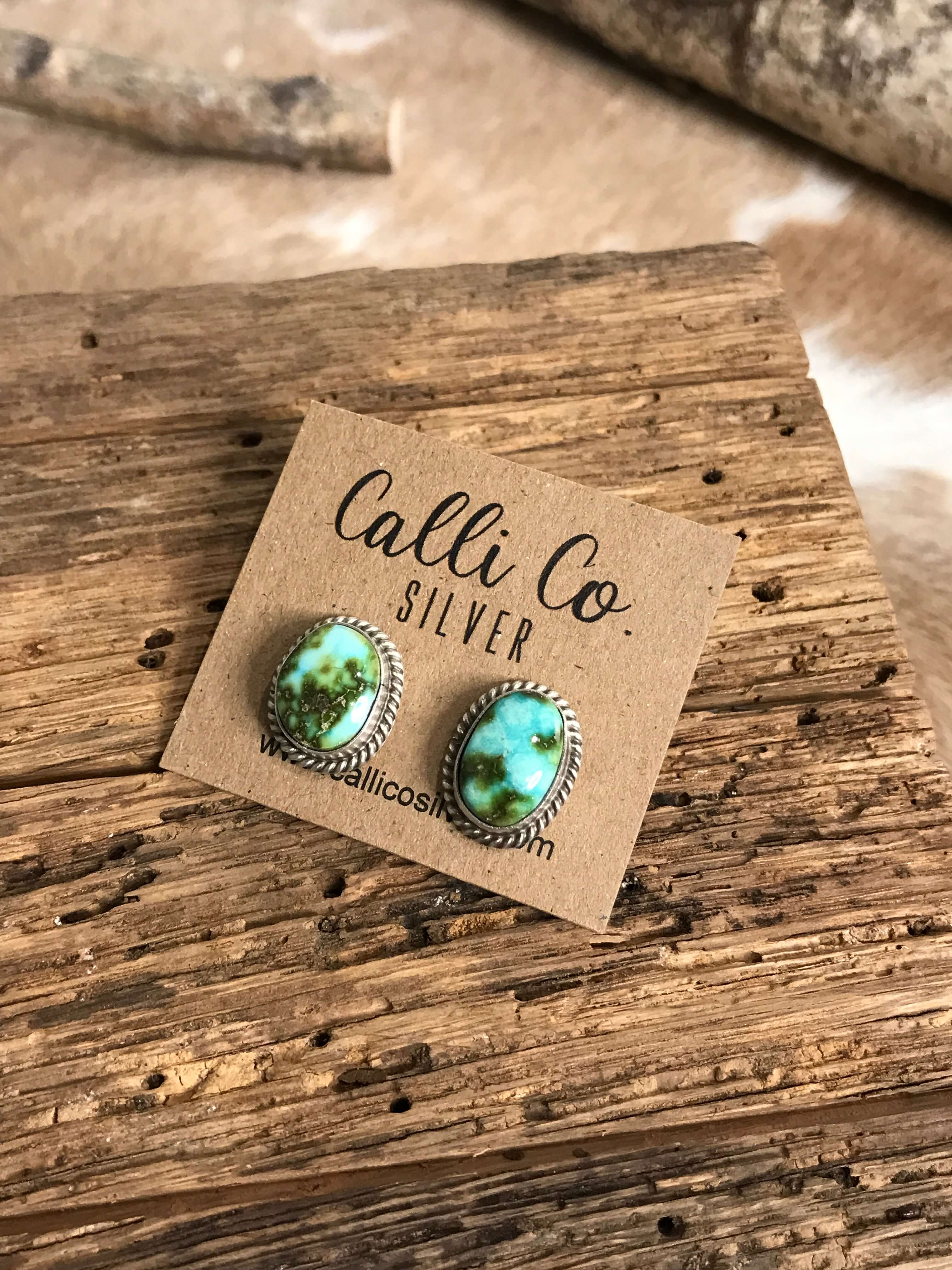 The Turquoise Studs, 28-Earrings-Calli Co., Turquoise and Silver Jewelry, Native American Handmade, Zuni Tribe, Navajo Tribe, Brock Texas