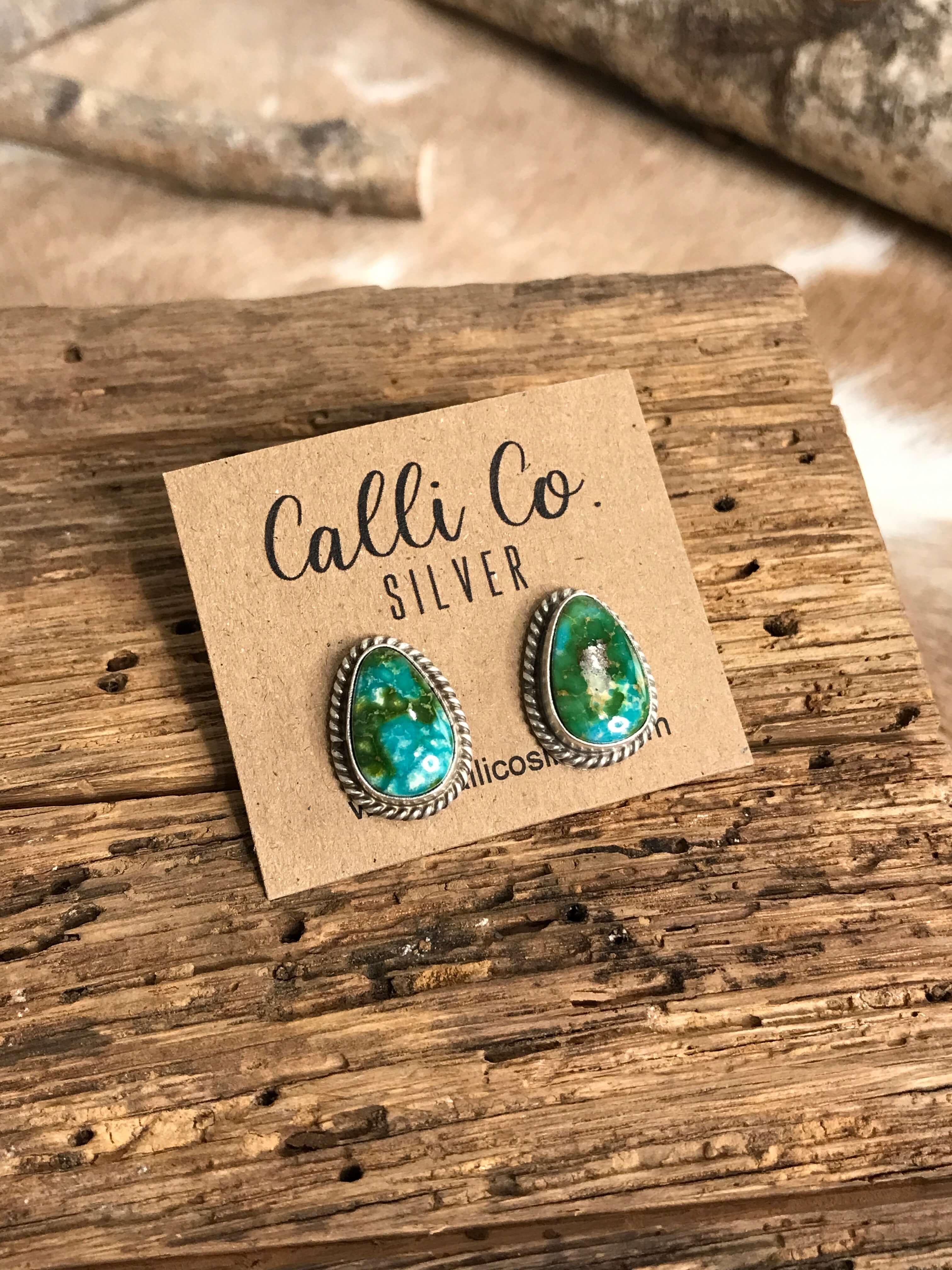 The Turquoise Studs, 29-Earrings-Calli Co., Turquoise and Silver Jewelry, Native American Handmade, Zuni Tribe, Navajo Tribe, Brock Texas