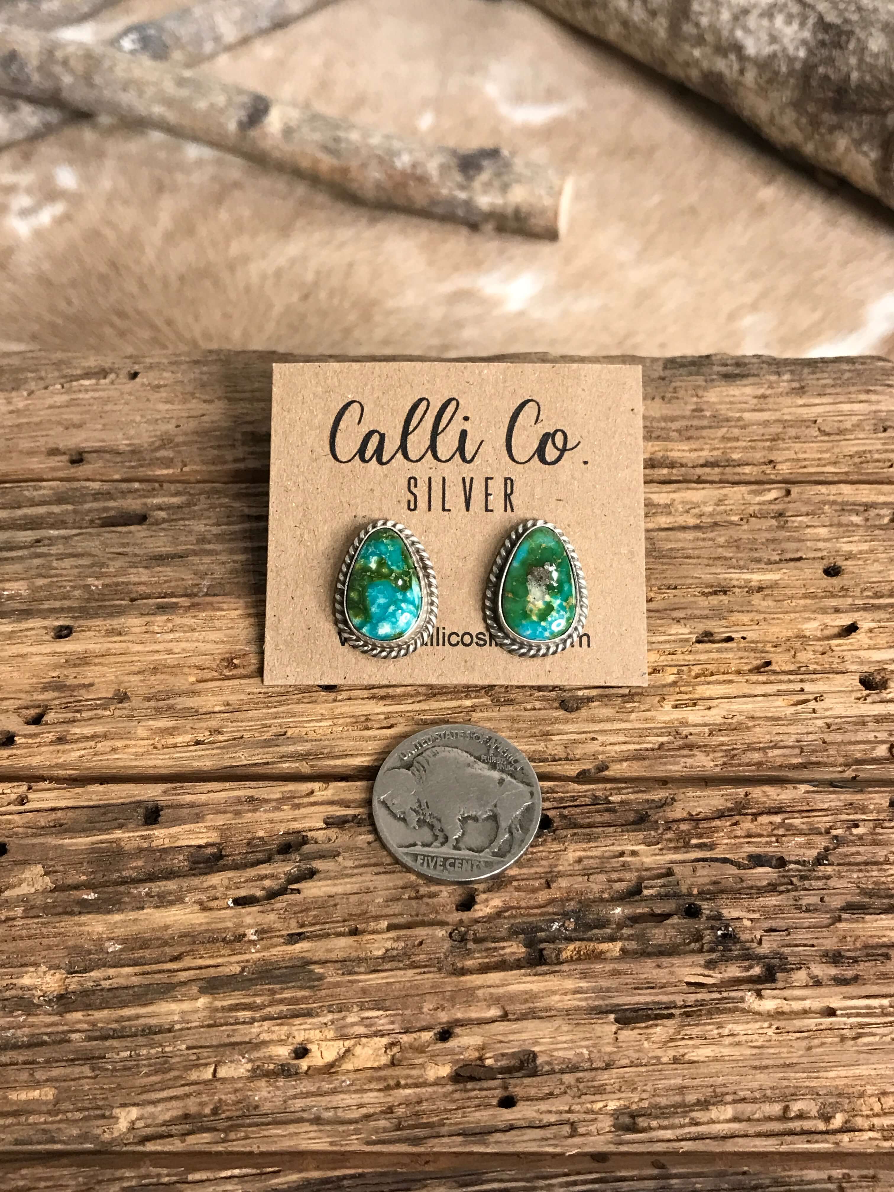 The Turquoise Studs, 29-Earrings-Calli Co., Turquoise and Silver Jewelry, Native American Handmade, Zuni Tribe, Navajo Tribe, Brock Texas