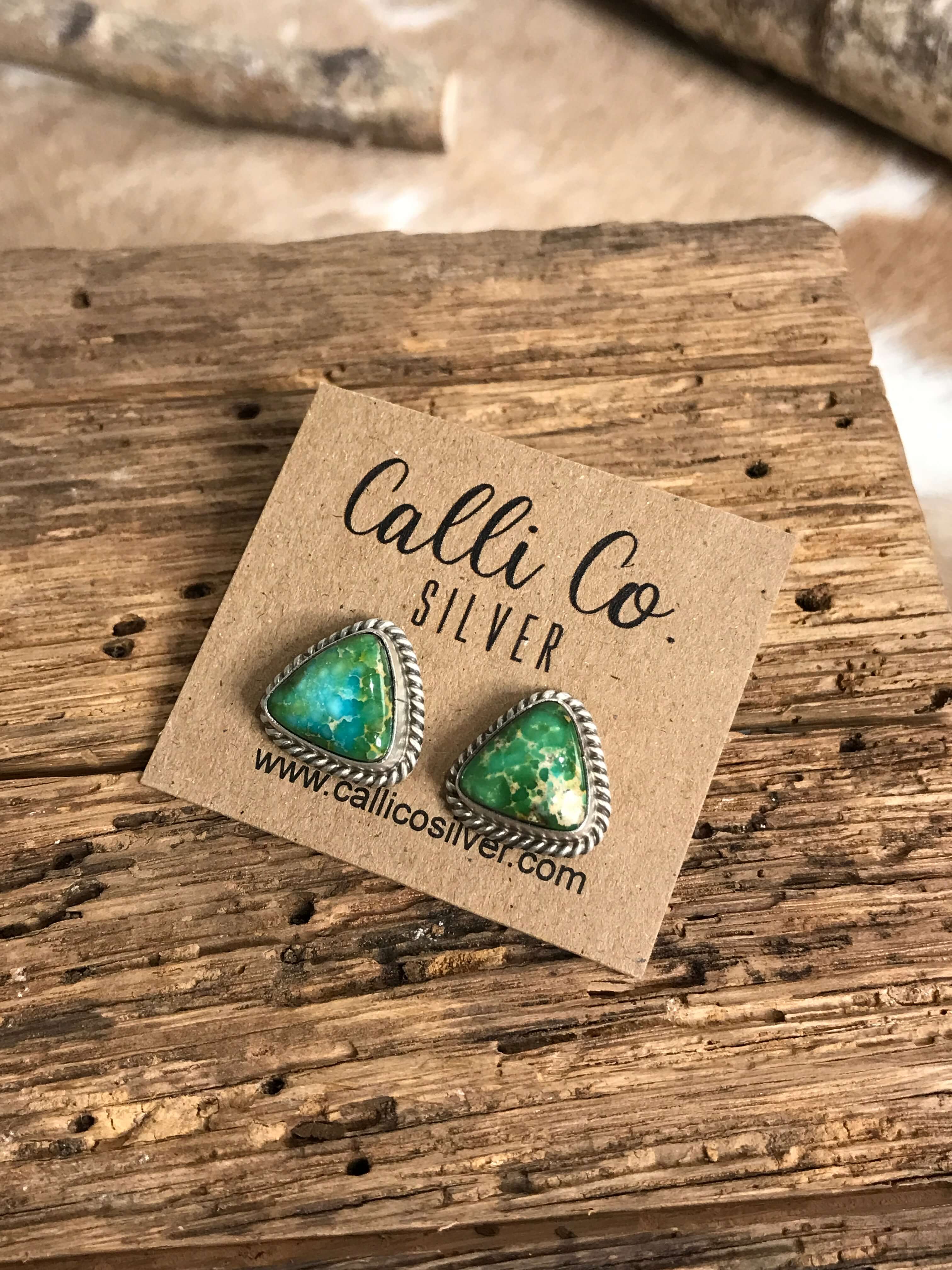 The Turquoise Studs, 30-Earrings-Calli Co., Turquoise and Silver Jewelry, Native American Handmade, Zuni Tribe, Navajo Tribe, Brock Texas