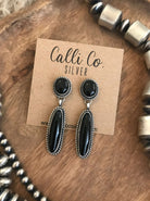 The Canisteo Onyx Earrings-Earrings-Calli Co., Turquoise and Silver Jewelry, Native American Handmade, Zuni Tribe, Navajo Tribe, Brock Texas