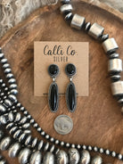 The Canisteo Onyx Earrings-Earrings-Calli Co., Turquoise and Silver Jewelry, Native American Handmade, Zuni Tribe, Navajo Tribe, Brock Texas