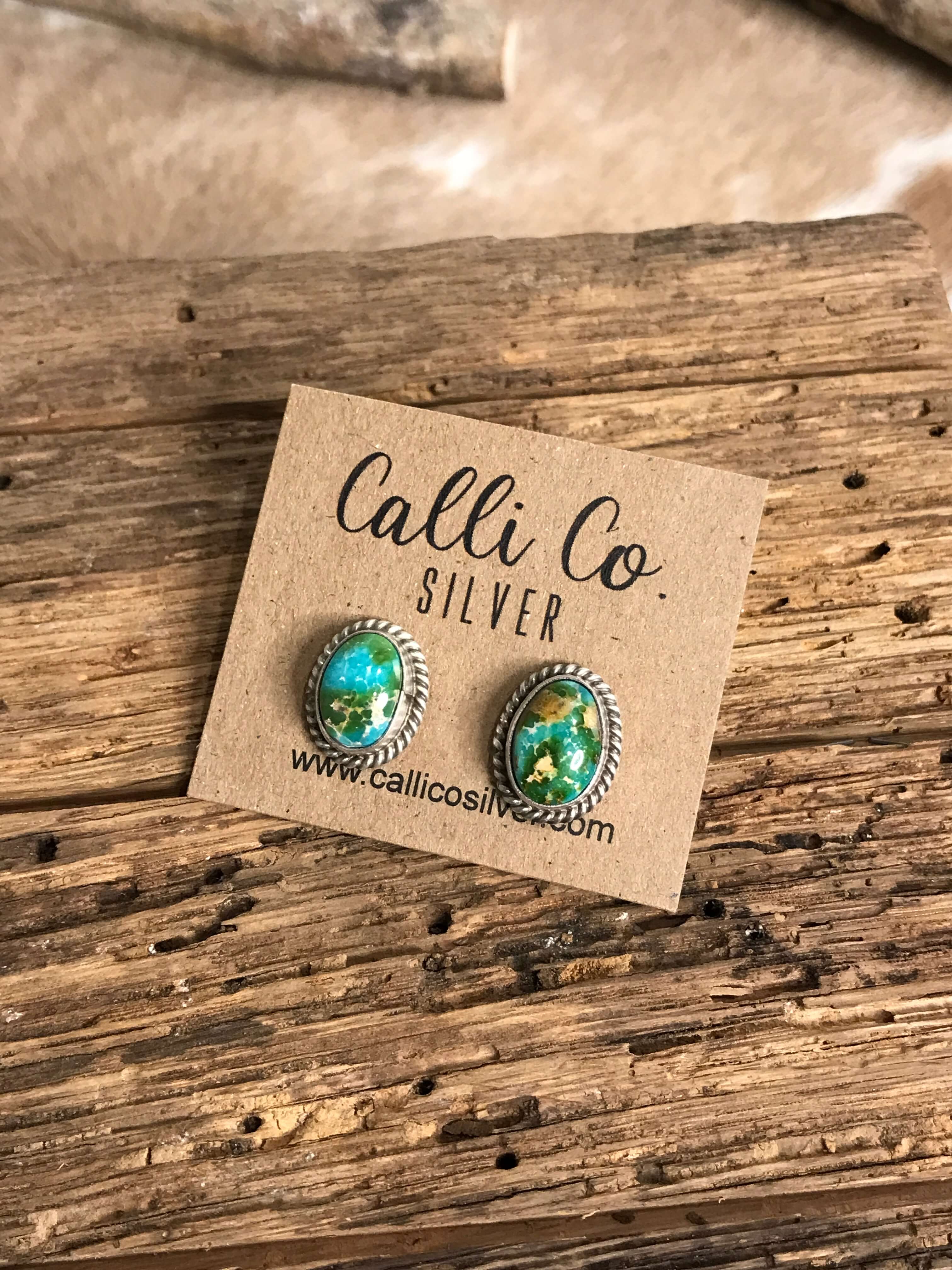 The Turquoise Studs, 33-Earrings-Calli Co., Turquoise and Silver Jewelry, Native American Handmade, Zuni Tribe, Navajo Tribe, Brock Texas