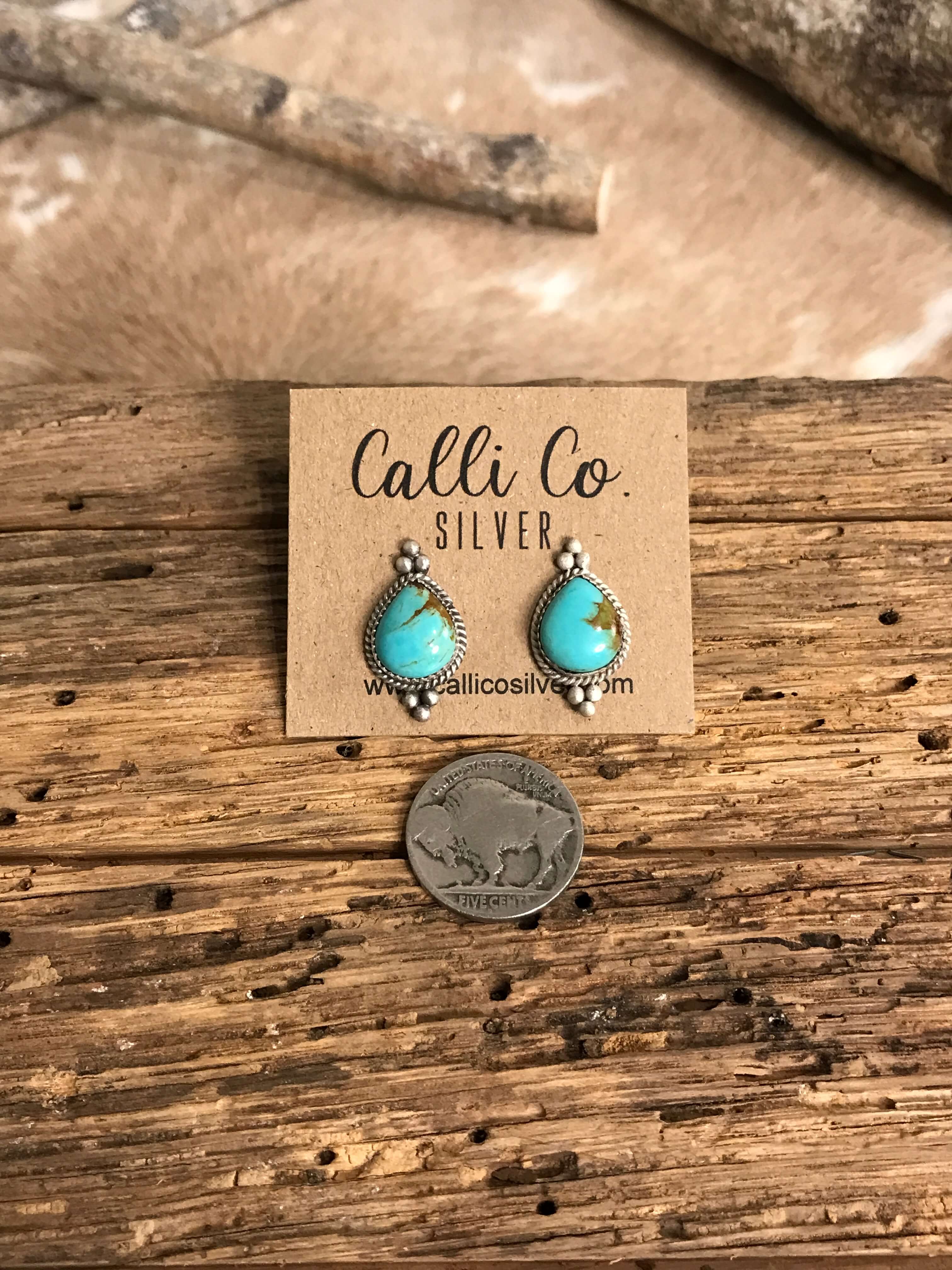The Turquoise Studs, 35-Earrings-Calli Co., Turquoise and Silver Jewelry, Native American Handmade, Zuni Tribe, Navajo Tribe, Brock Texas