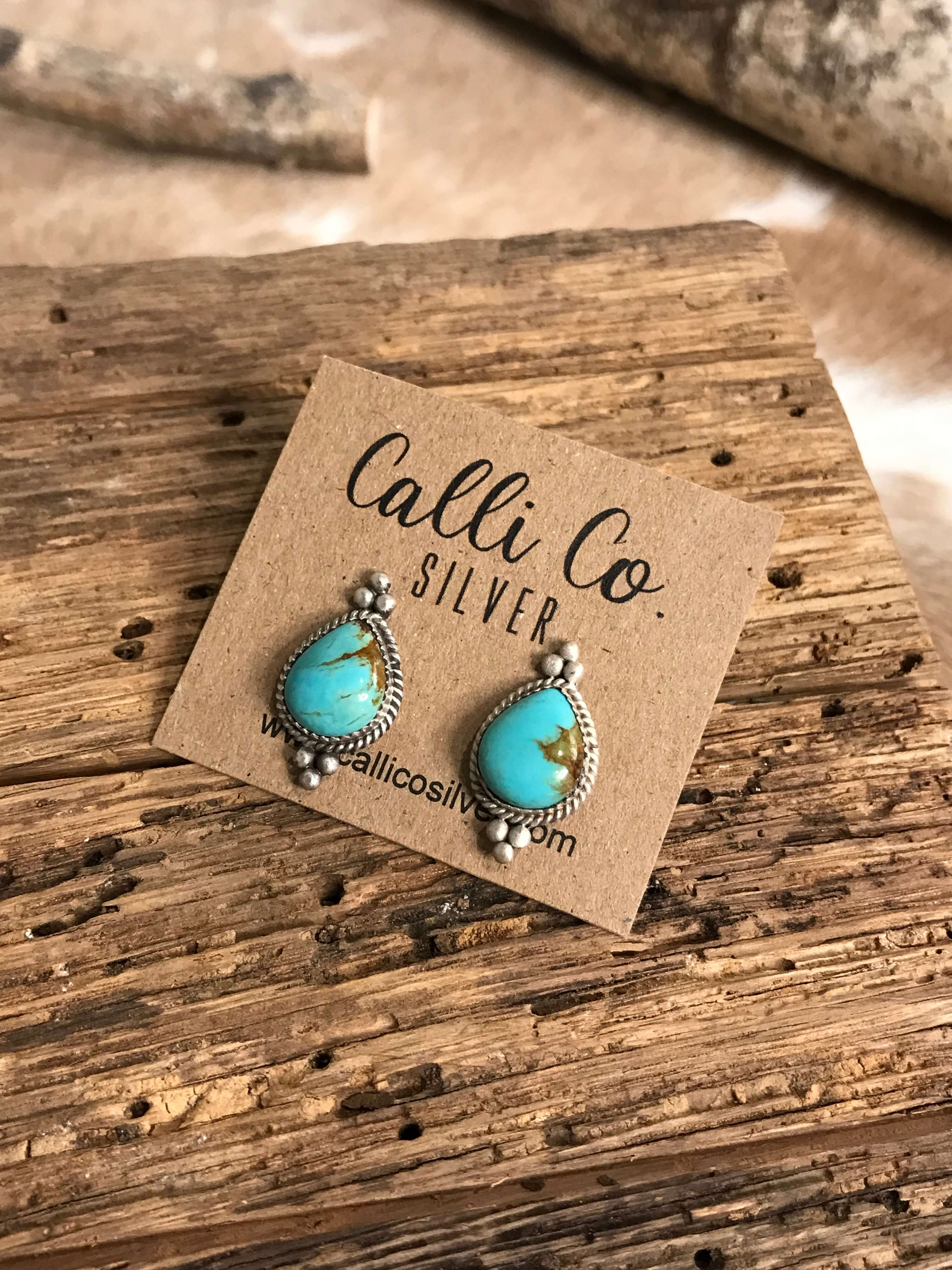 The Turquoise Studs, 35-Earrings-Calli Co., Turquoise and Silver Jewelry, Native American Handmade, Zuni Tribe, Navajo Tribe, Brock Texas