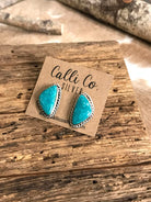 The Turquoise Studs, 39-Earrings-Calli Co., Turquoise and Silver Jewelry, Native American Handmade, Zuni Tribe, Navajo Tribe, Brock Texas
