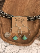 The Keystone Hoop Earrings, 22-Earrings-Calli Co., Turquoise and Silver Jewelry, Native American Handmade, Zuni Tribe, Navajo Tribe, Brock Texas