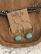 The Keystone Hoop Earrings, 25-Earrings-Calli Co., Turquoise and Silver Jewelry, Native American Handmade, Zuni Tribe, Navajo Tribe, Brock Texas