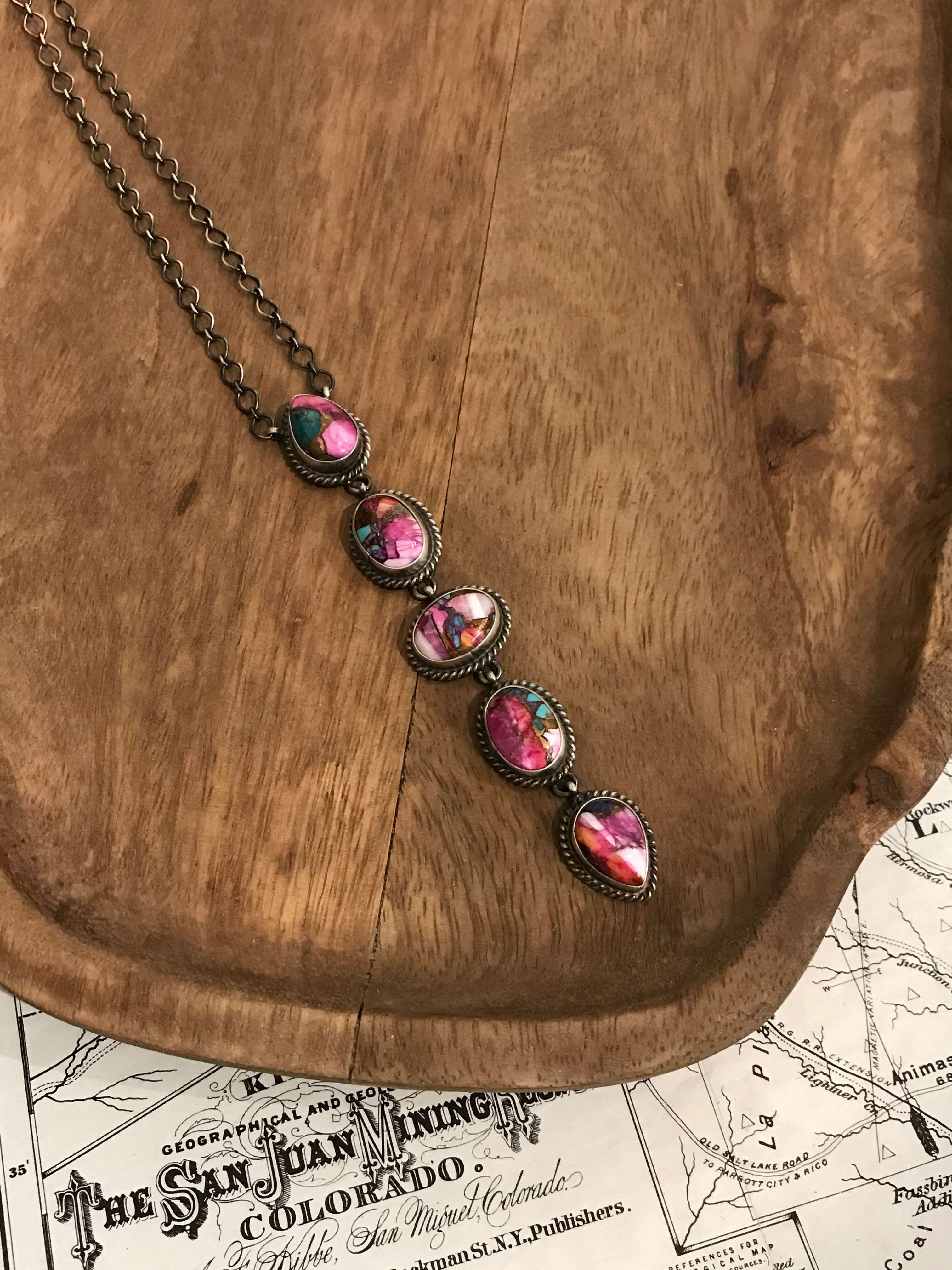 The Arroyo Stone Lariat Necklace, – Calli Silver