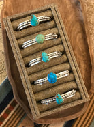 The Caribou Turquoise Cuffs-Bracelets & Cuffs-Calli Co., Turquoise and Silver Jewelry, Native American Handmade, Zuni Tribe, Navajo Tribe, Brock Texas