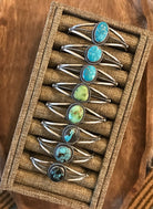 The Bond Turquoise Cuffs-Bracelets & Cuffs-Calli Co., Turquoise and Silver Jewelry, Native American Handmade, Zuni Tribe, Navajo Tribe, Brock Texas