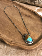The Ballena Necklace in Turquoise, 1-Necklaces-Calli Co., Turquoise and Silver Jewelry, Native American Handmade, Zuni Tribe, Navajo Tribe, Brock Texas