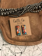 The Big Chief Dahlia Earrings, 6-Earrings-Calli Co., Turquoise and Silver Jewelry, Native American Handmade, Zuni Tribe, Navajo Tribe, Brock Texas