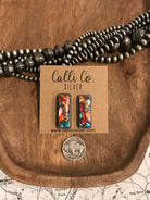 The Big Chief Dahlia Earrings, 6-Earrings-Calli Co., Turquoise and Silver Jewelry, Native American Handmade, Zuni Tribe, Navajo Tribe, Brock Texas