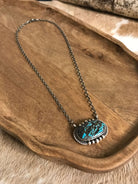 The Ballena Necklace in Turquoise, 3-Necklaces-Calli Co., Turquoise and Silver Jewelry, Native American Handmade, Zuni Tribe, Navajo Tribe, Brock Texas