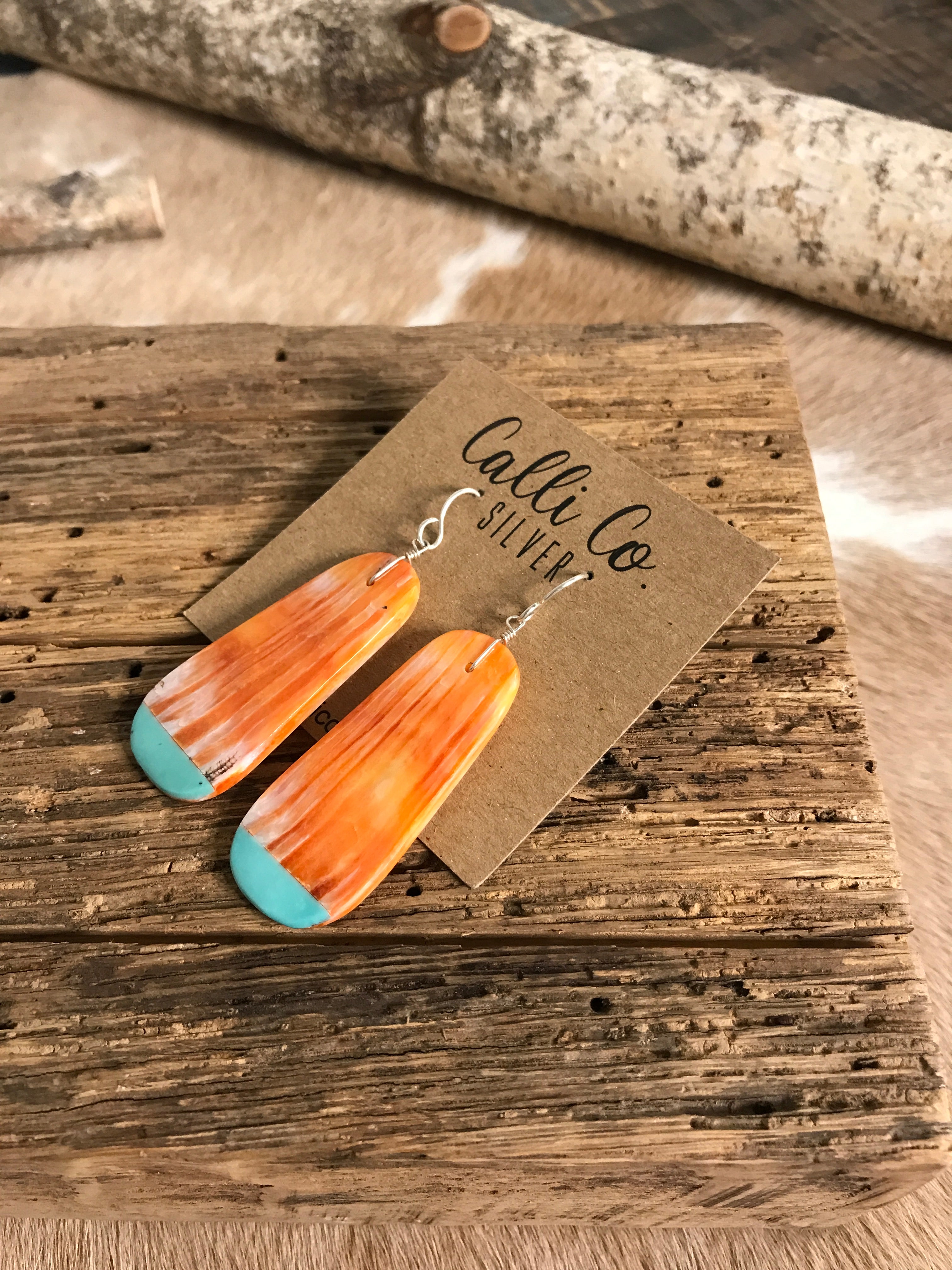 The Villahermosa Spiny Earring, 7-Earrings-Calli Co., Turquoise and Silver Jewelry, Native American Handmade, Zuni Tribe, Navajo Tribe, Brock Texas