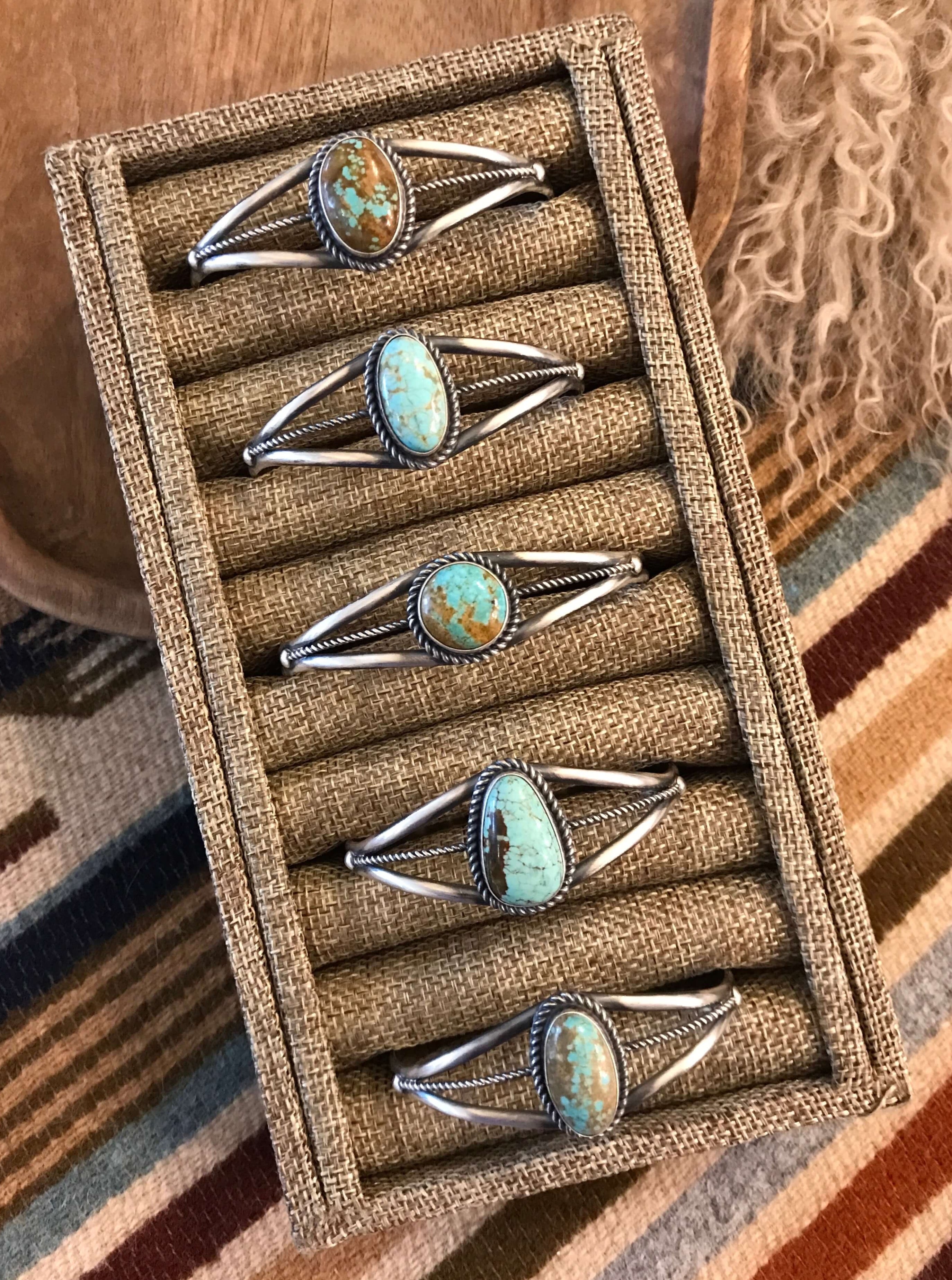 The Ward Turquoise Cuffs-Bracelets & Cuffs-Calli Co., Turquoise and Silver Jewelry, Native American Handmade, Zuni Tribe, Navajo Tribe, Brock Texas